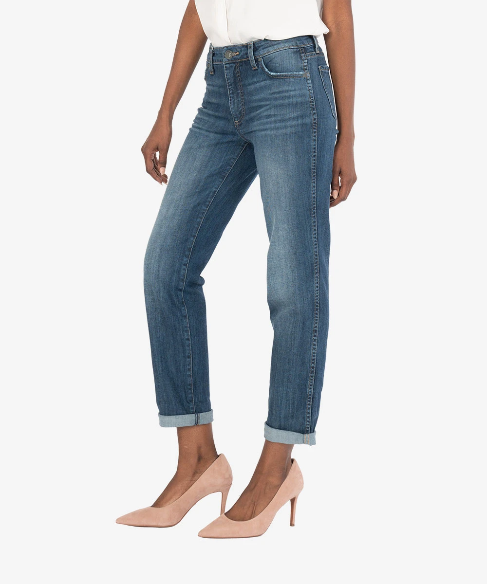 NYDJ Margot High Rise Straight Leg Relaxed Fit Stretch Denim