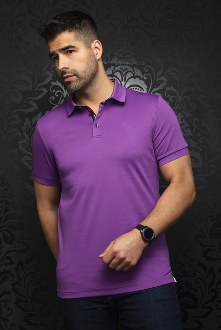 Purple polo shirt best sale