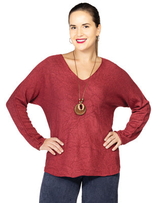 V Neck Sweater With Necklace C7127