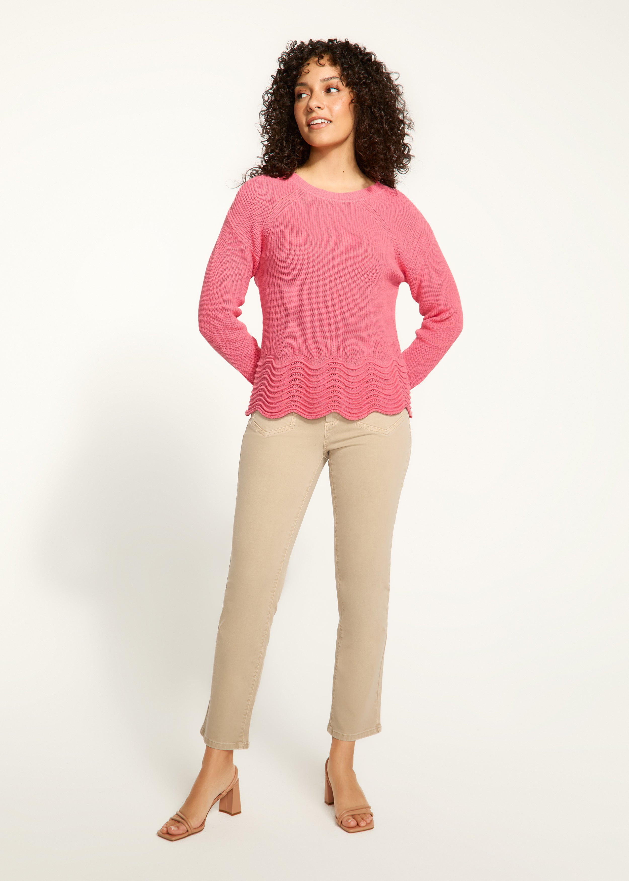 Scalloped Hem Sweater 1524314