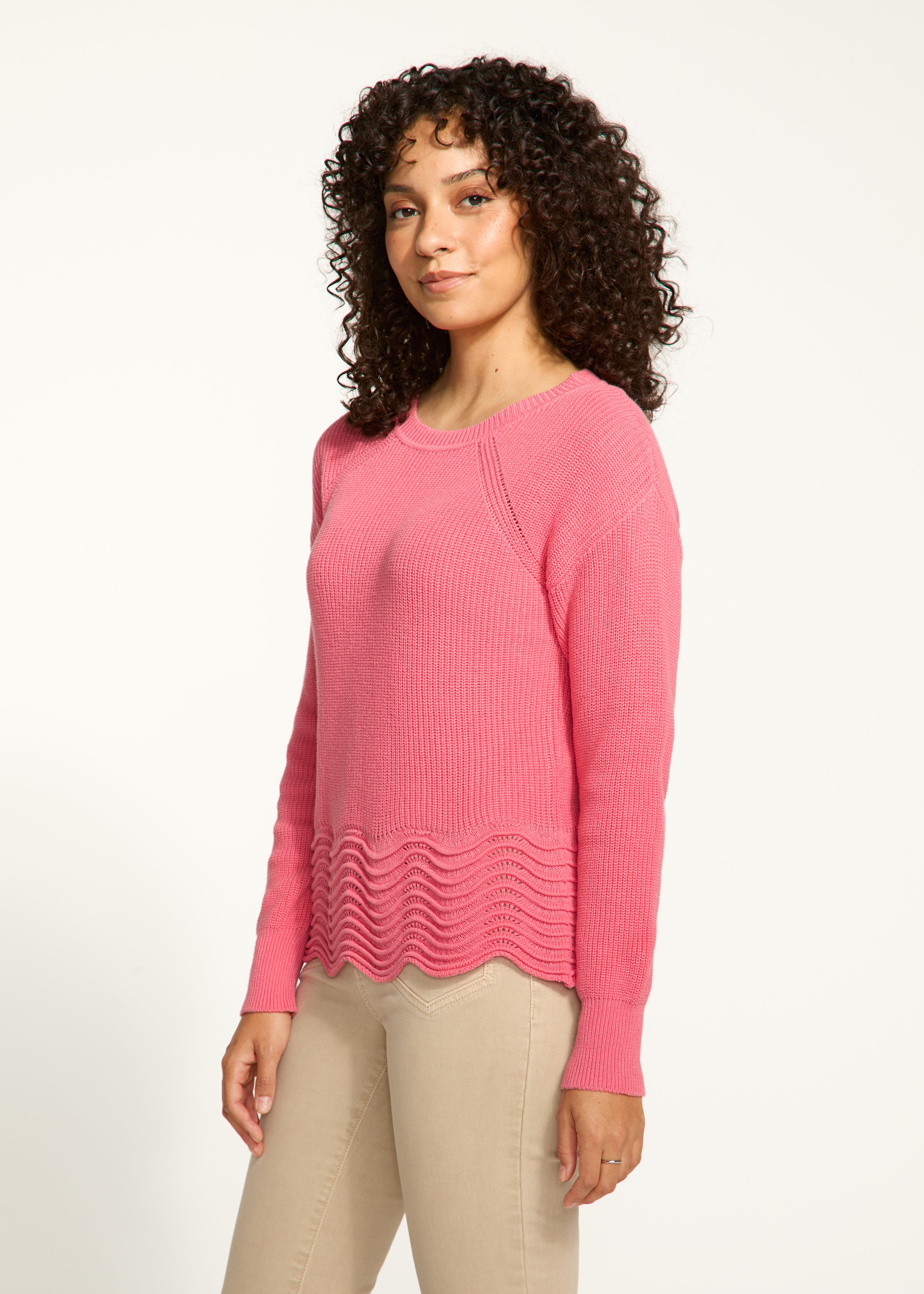 Scalloped Hem Sweater 1524314