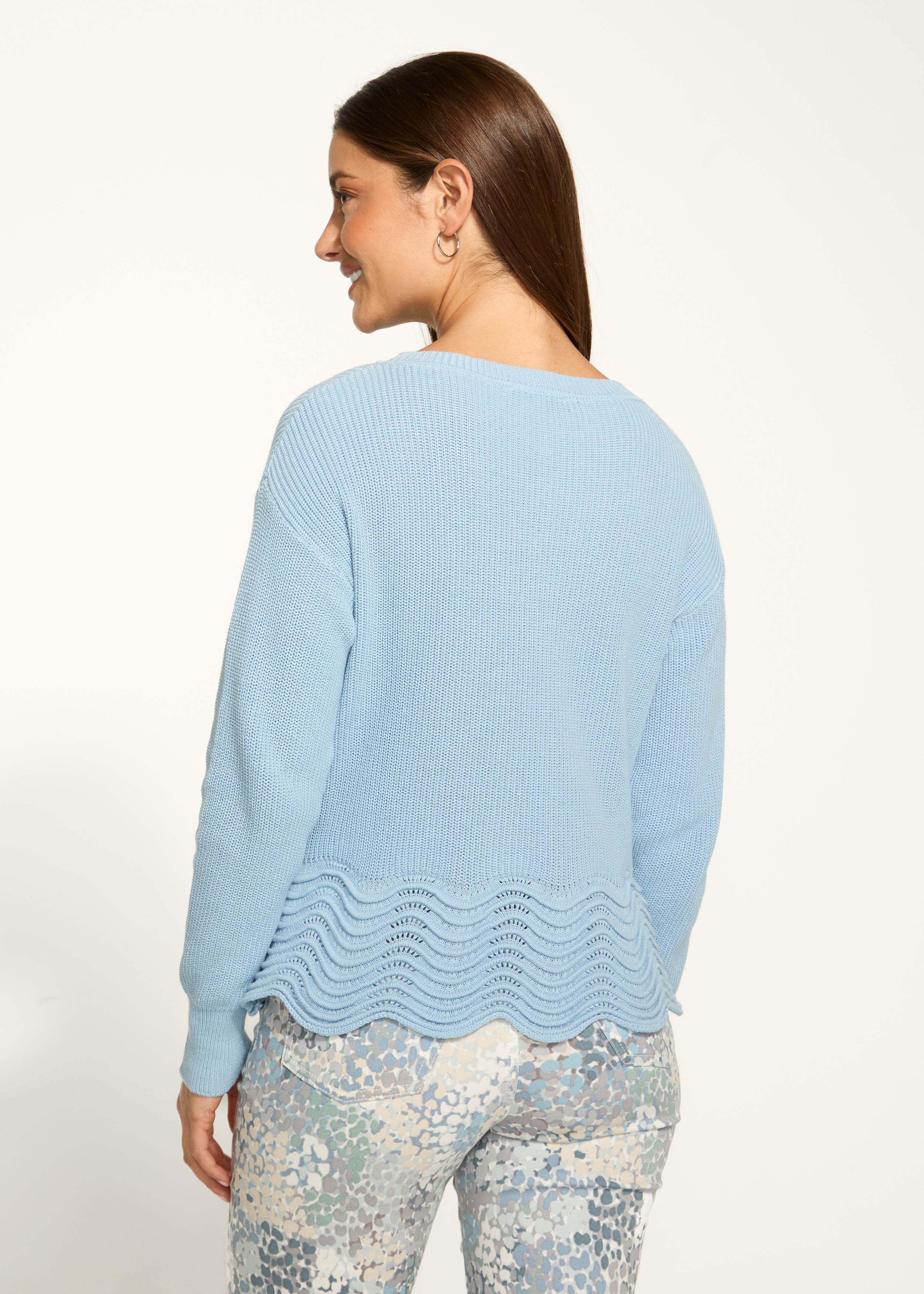 Scalloped Hem Sweater 1524314