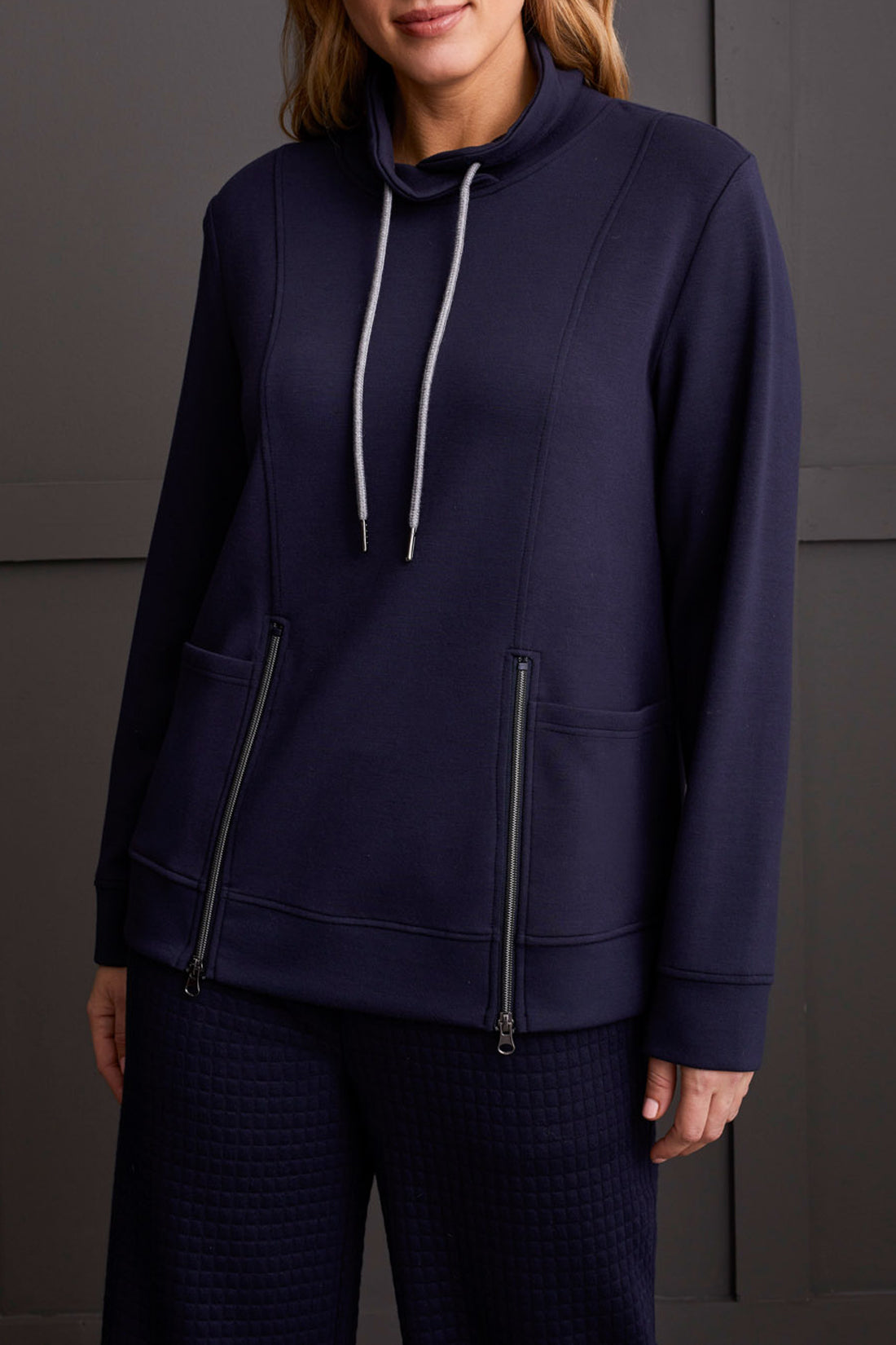 Funnel Neck Top With Pockets 1875O/3390