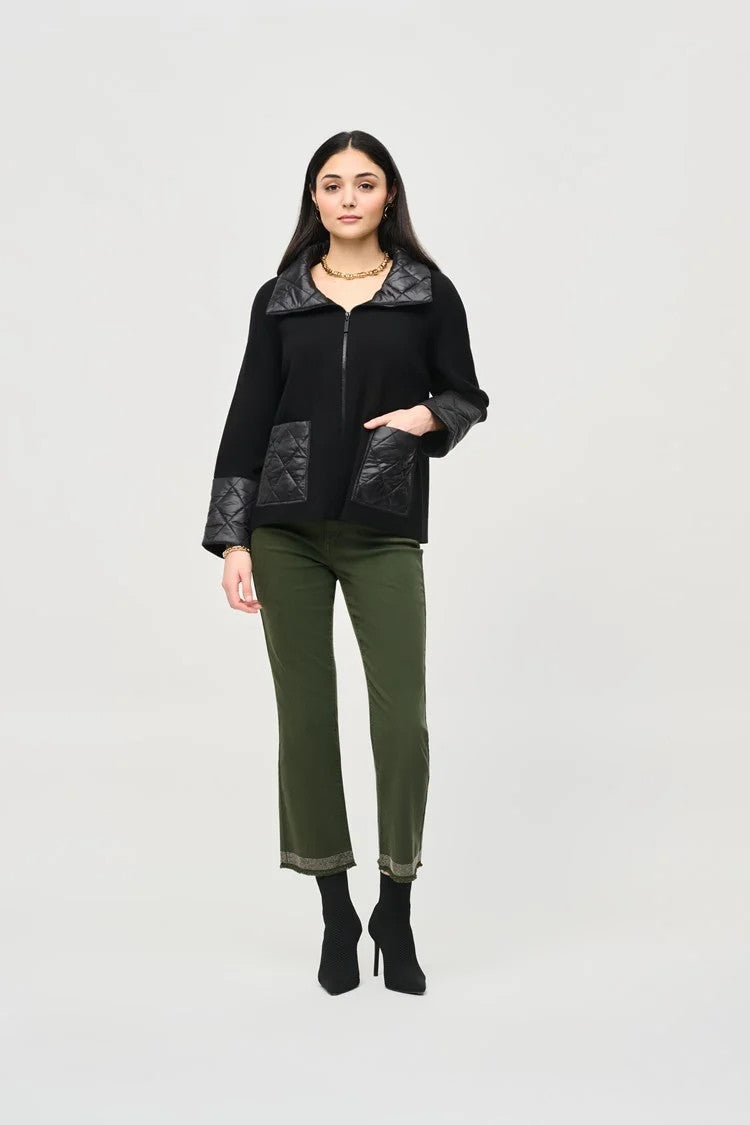 Sweater Knit Zipped Jacket 243933