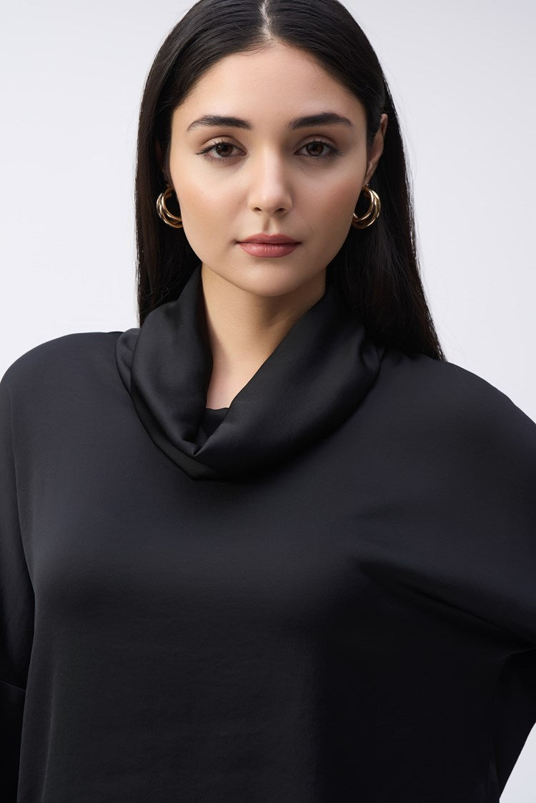 Satin Cowl Collar Top 243189