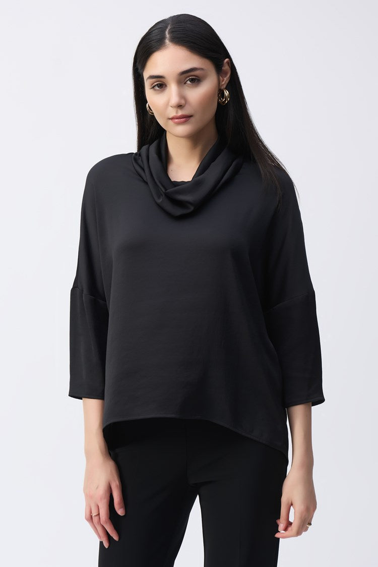 Satin Cowl Collar Top 243189