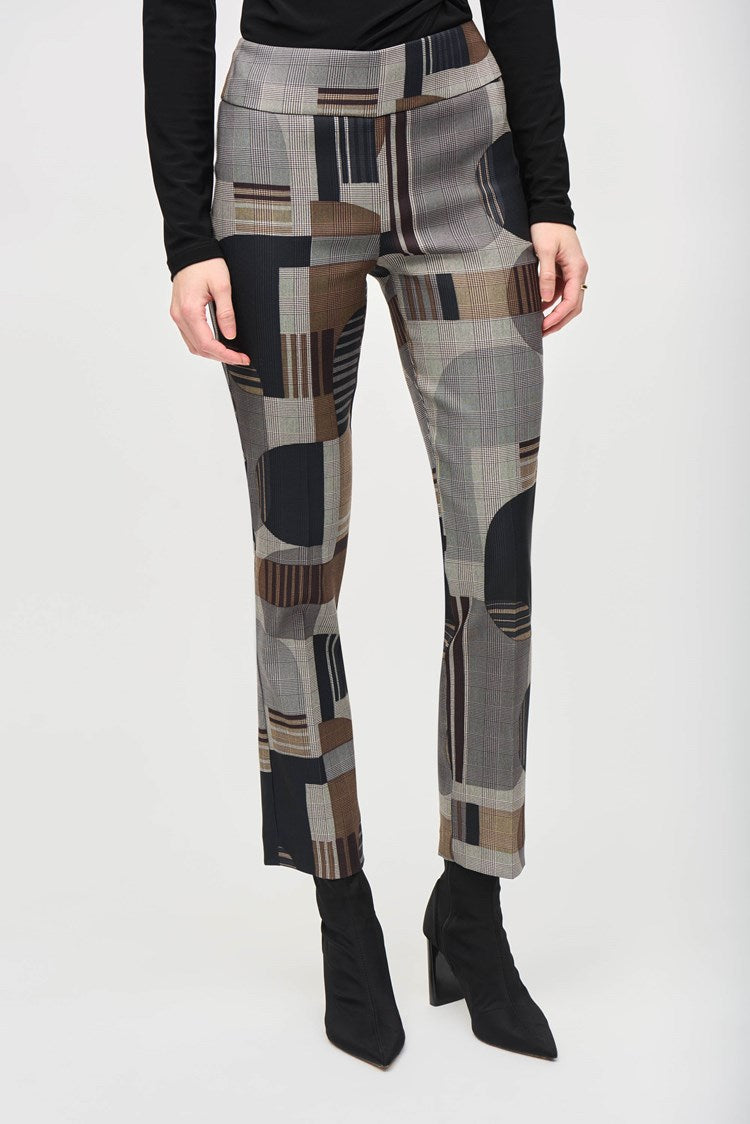 Jacquard Abstract Print Straight Pull-On Pants 243299