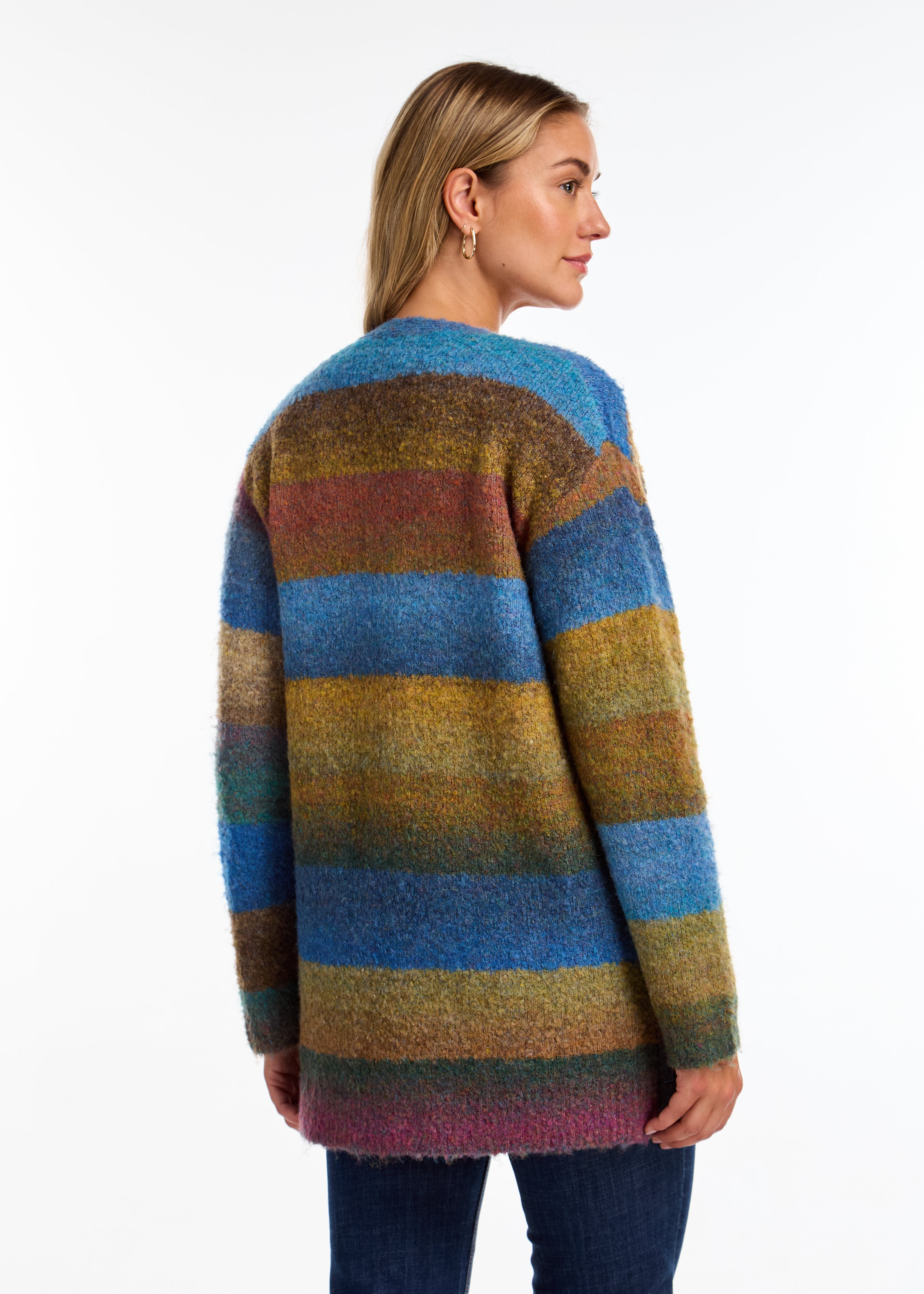 Multi Coloured Space Dye Cardigan 1277104