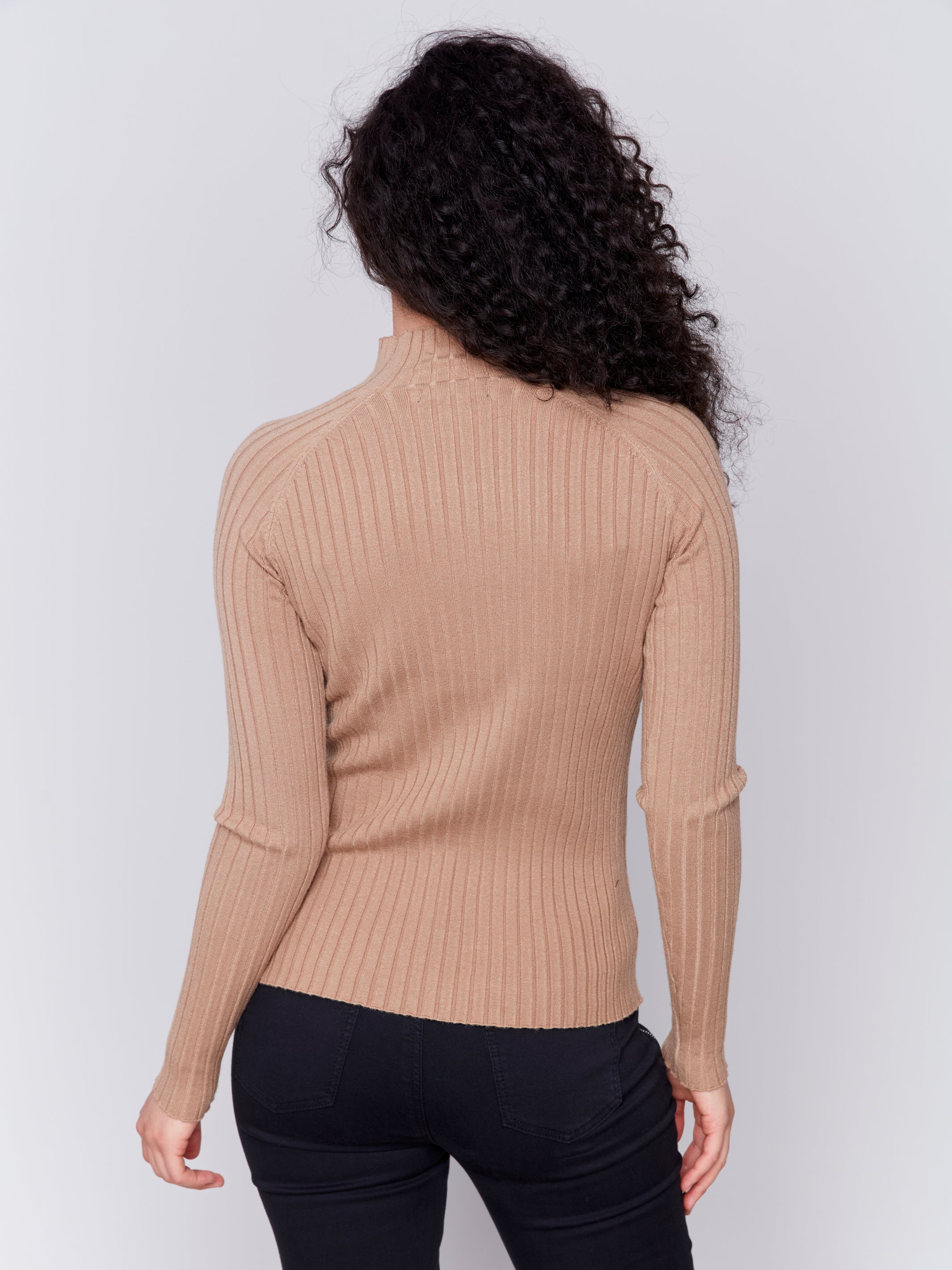 Mock Neck Ribbed Sweater C2754/077C