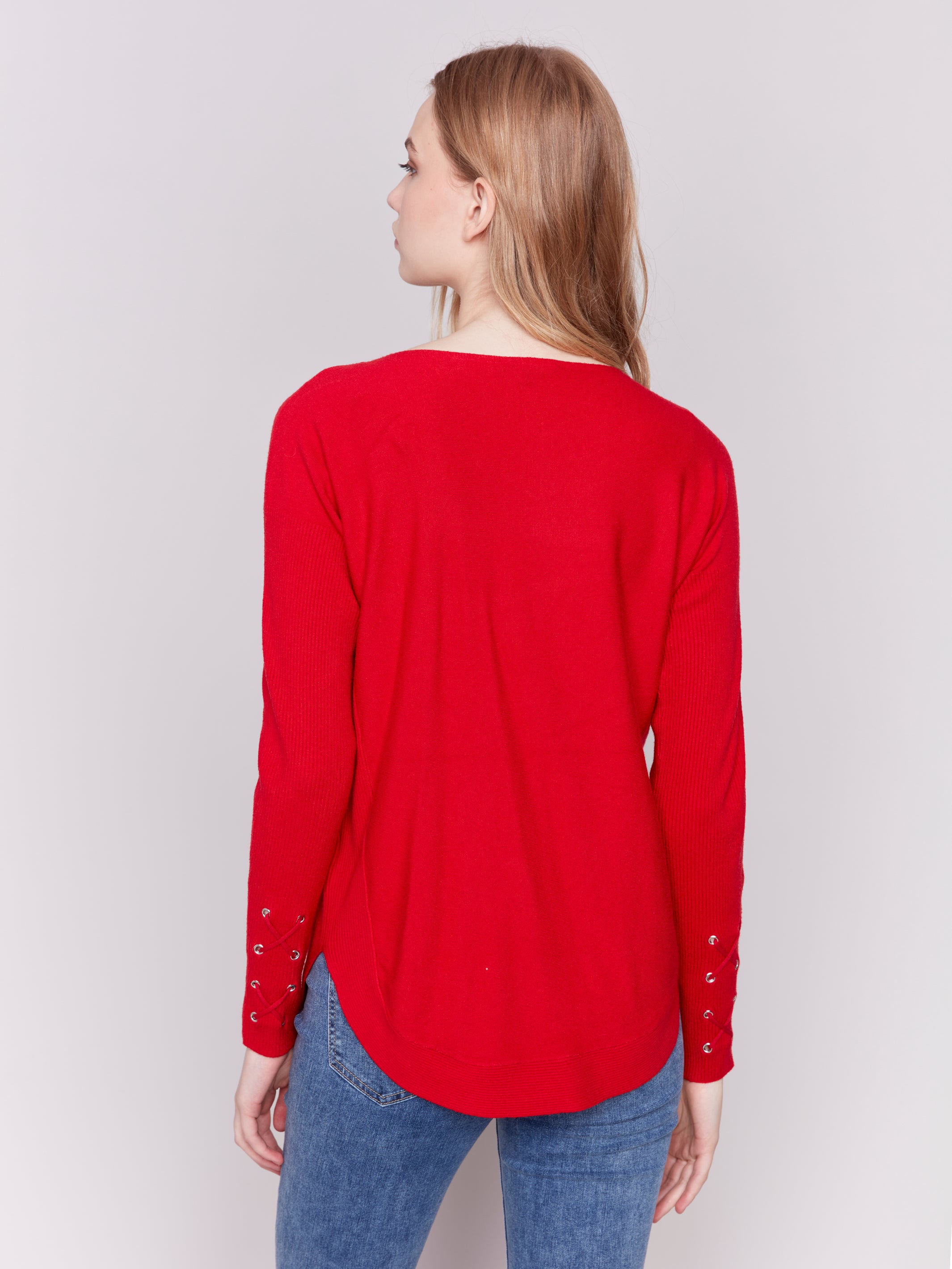 Round Hem Sweater With Front Pockets C2380W/464A