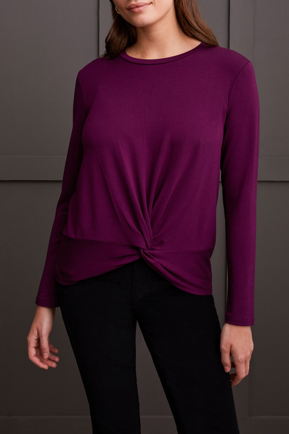 Crew Neck Top With Faux Knot Detail 7947O/2422