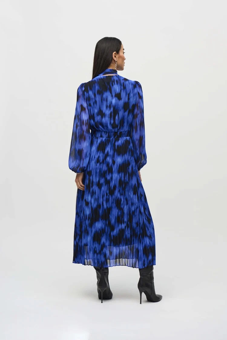 Chiffon Abstract Print Midi Dress 244924