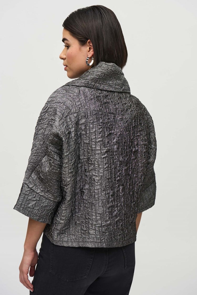 Textured Woven Jacquard Boxy Jacket 244204