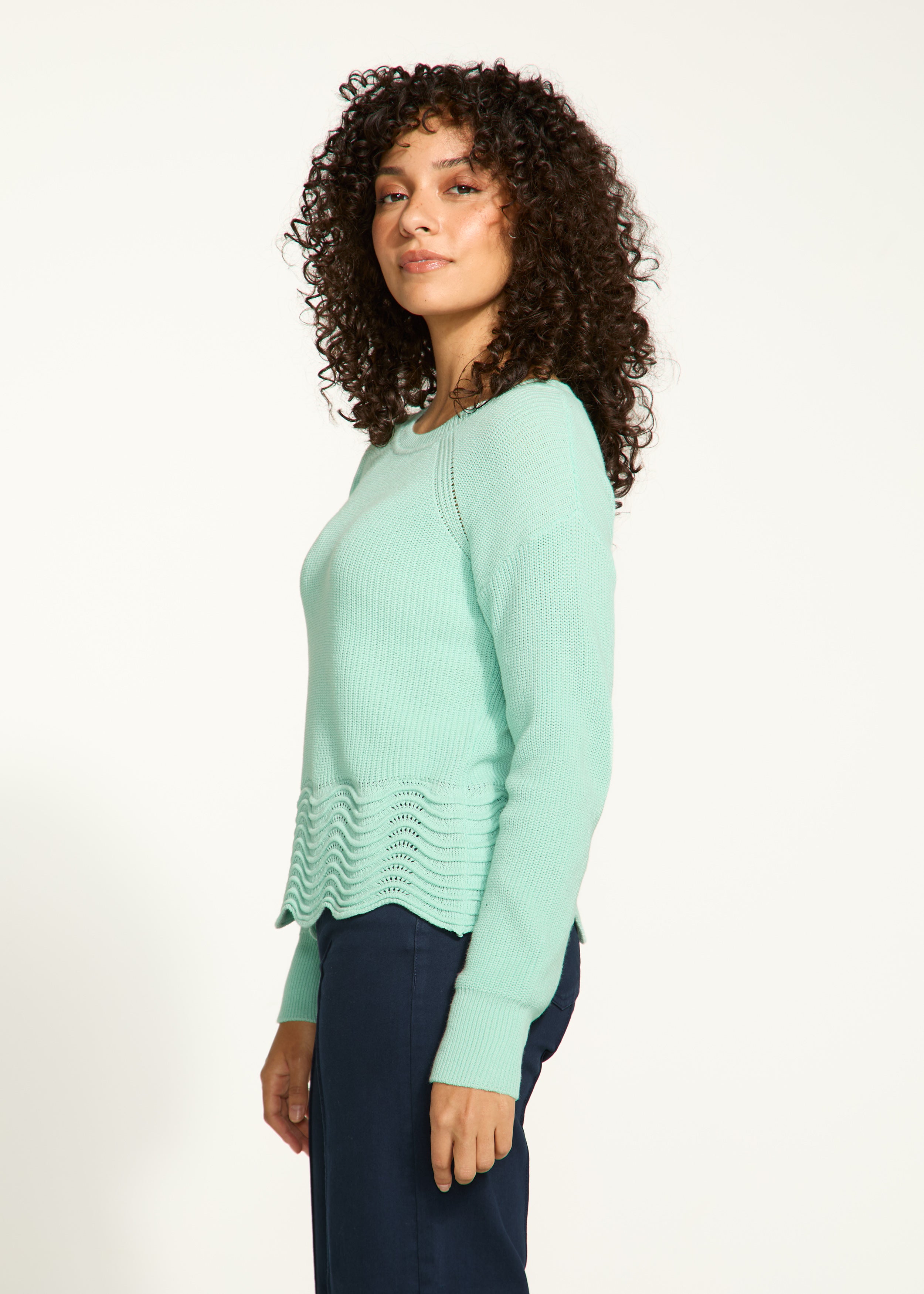 Scalloped Hem Sweater 1524314