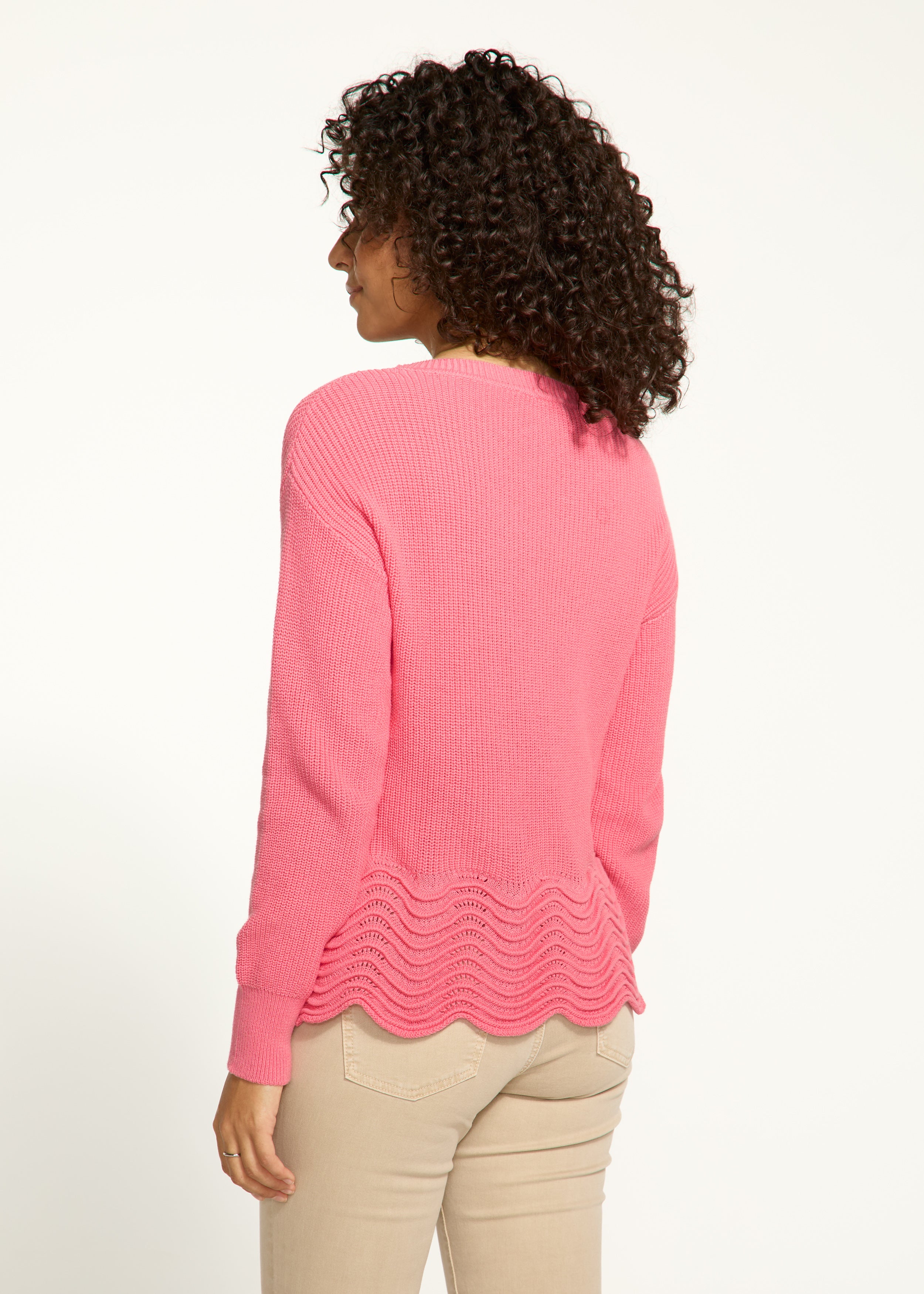 Scalloped Hem Sweater 1524314