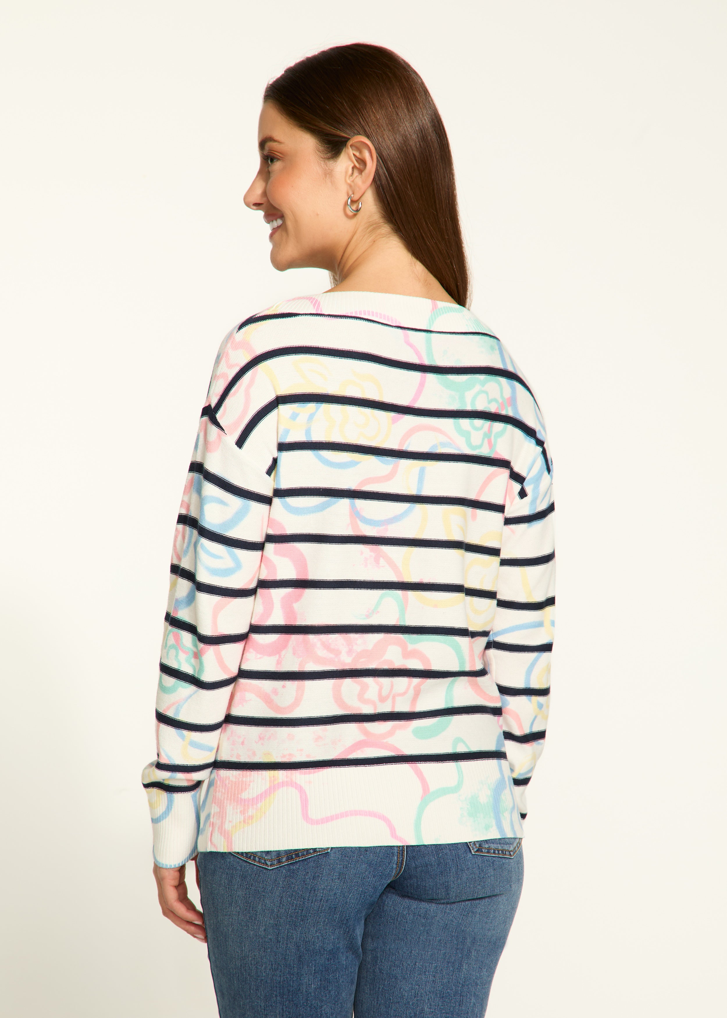 Boatneck Printed Sweater 1963624