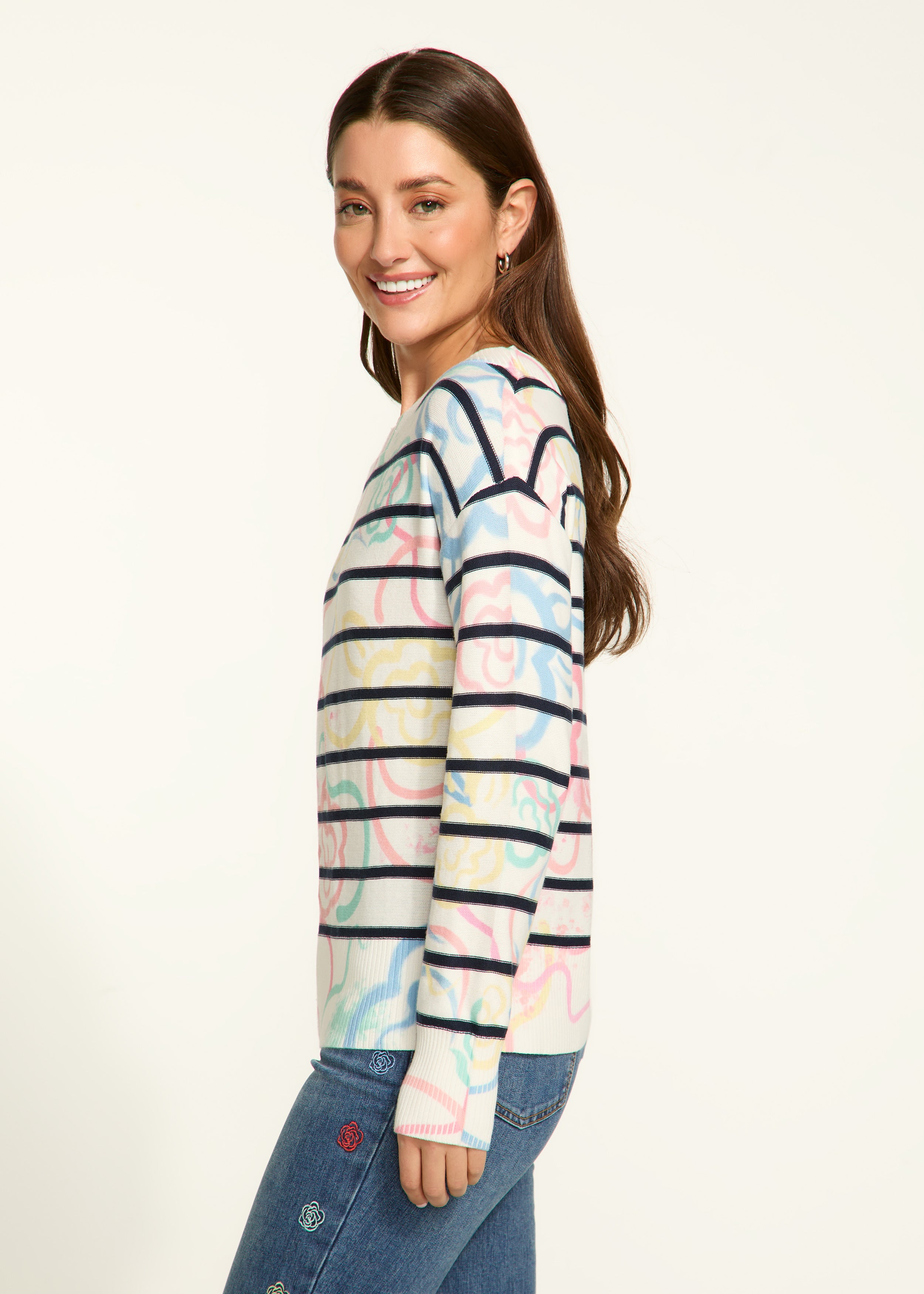 Boatneck Printed Sweater 1963624