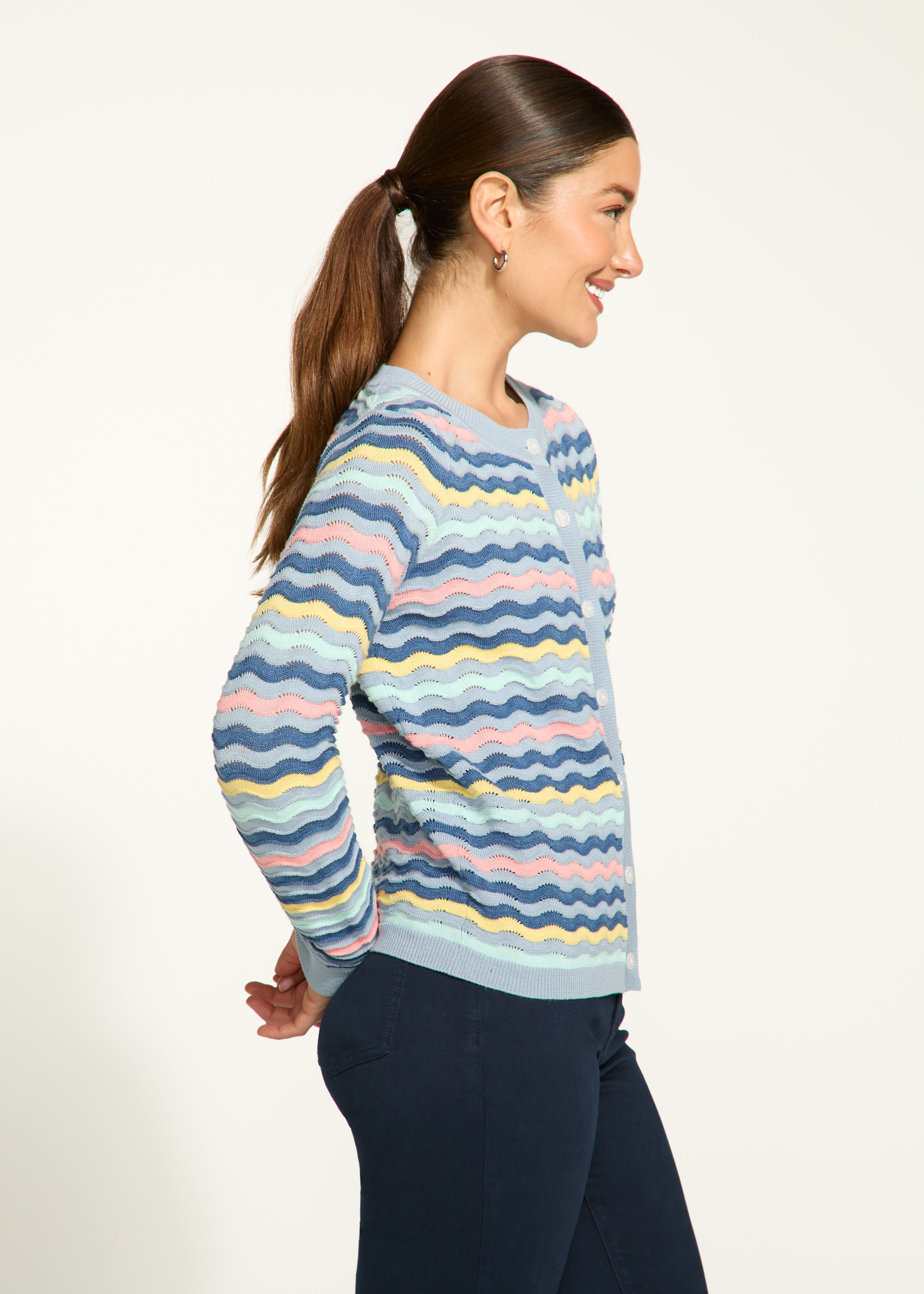 Wave Stitch Cardigan 1184624