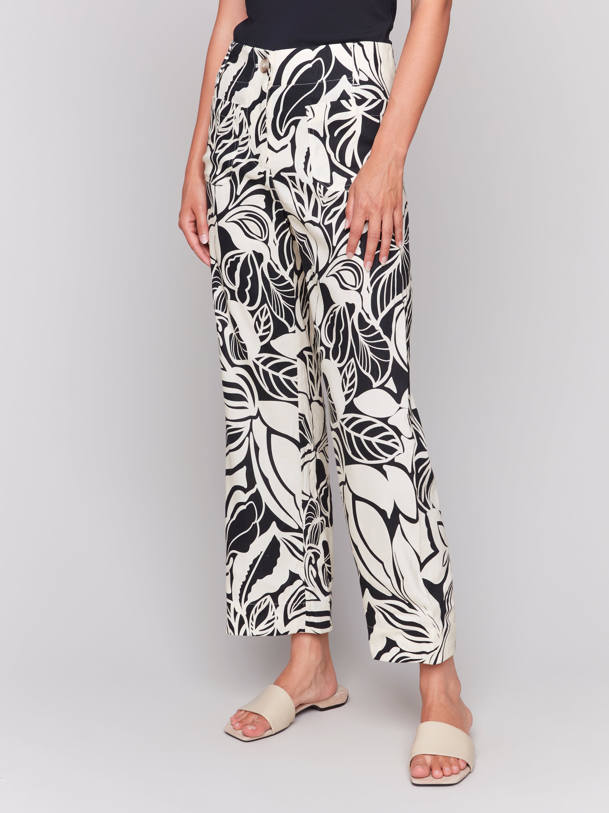 Printed Cropped Straight Leg Pant C5462RP/771B