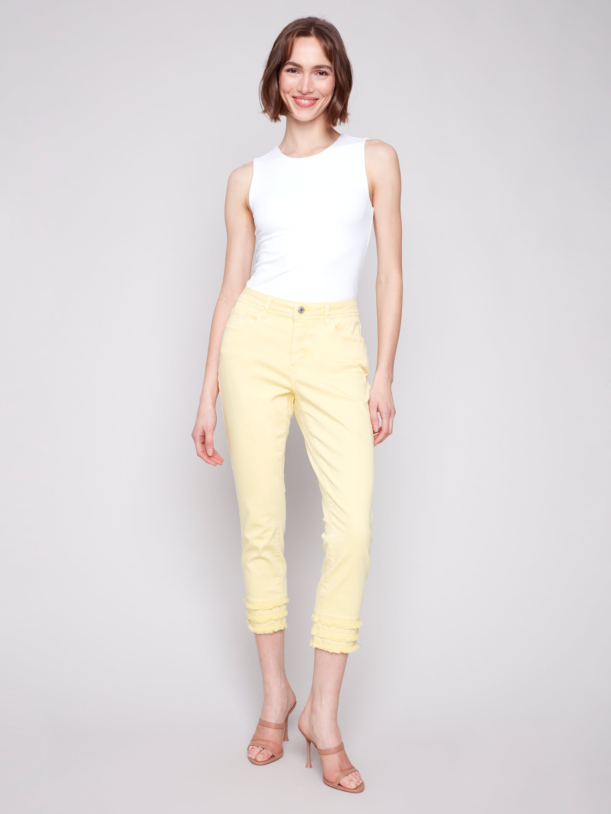 Frayed Hem Ankle Pant C5147T/618A