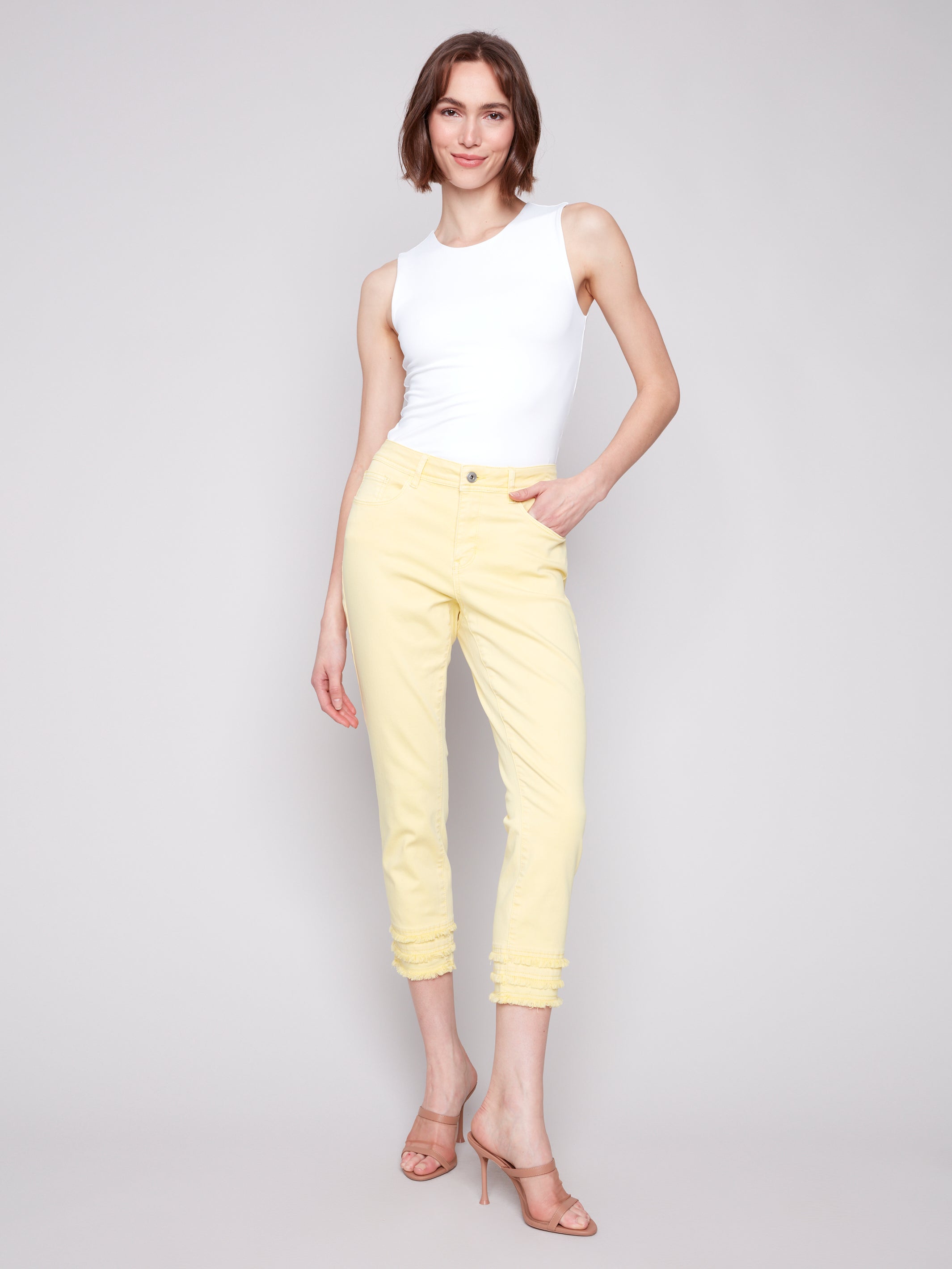 Frayed Hem Ankle Pant C5147T/618A