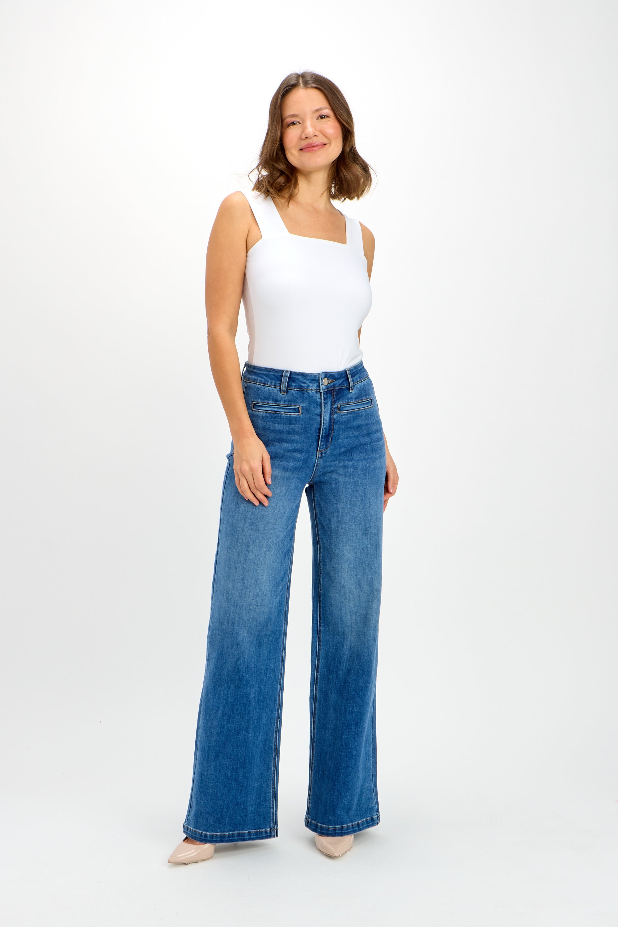 Bleached High-rise Jeans Style 241350U