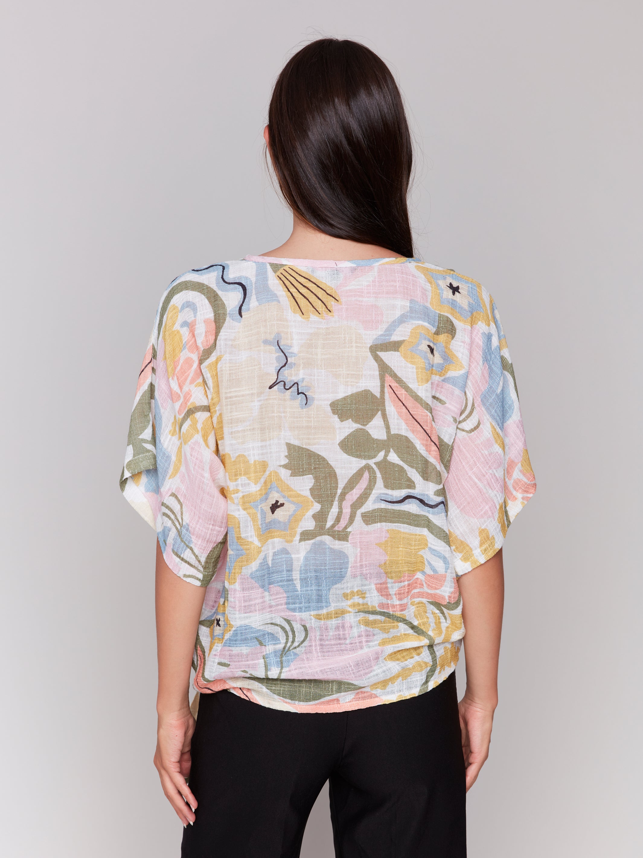 Digital Print Dolman Cotton Blouse C4403AD/274C