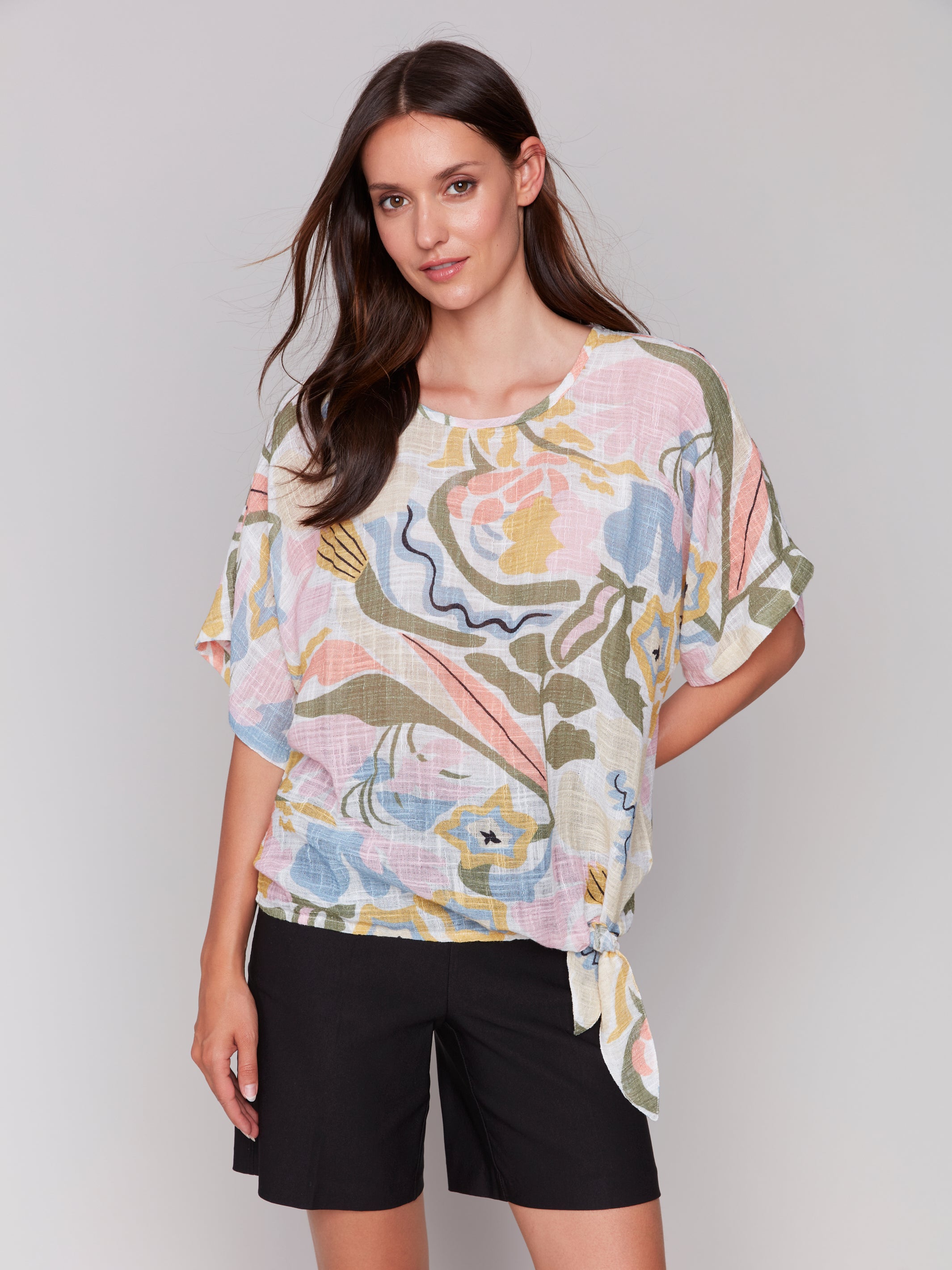 Digital Print Dolman Cotton Blouse C4403AD/274C