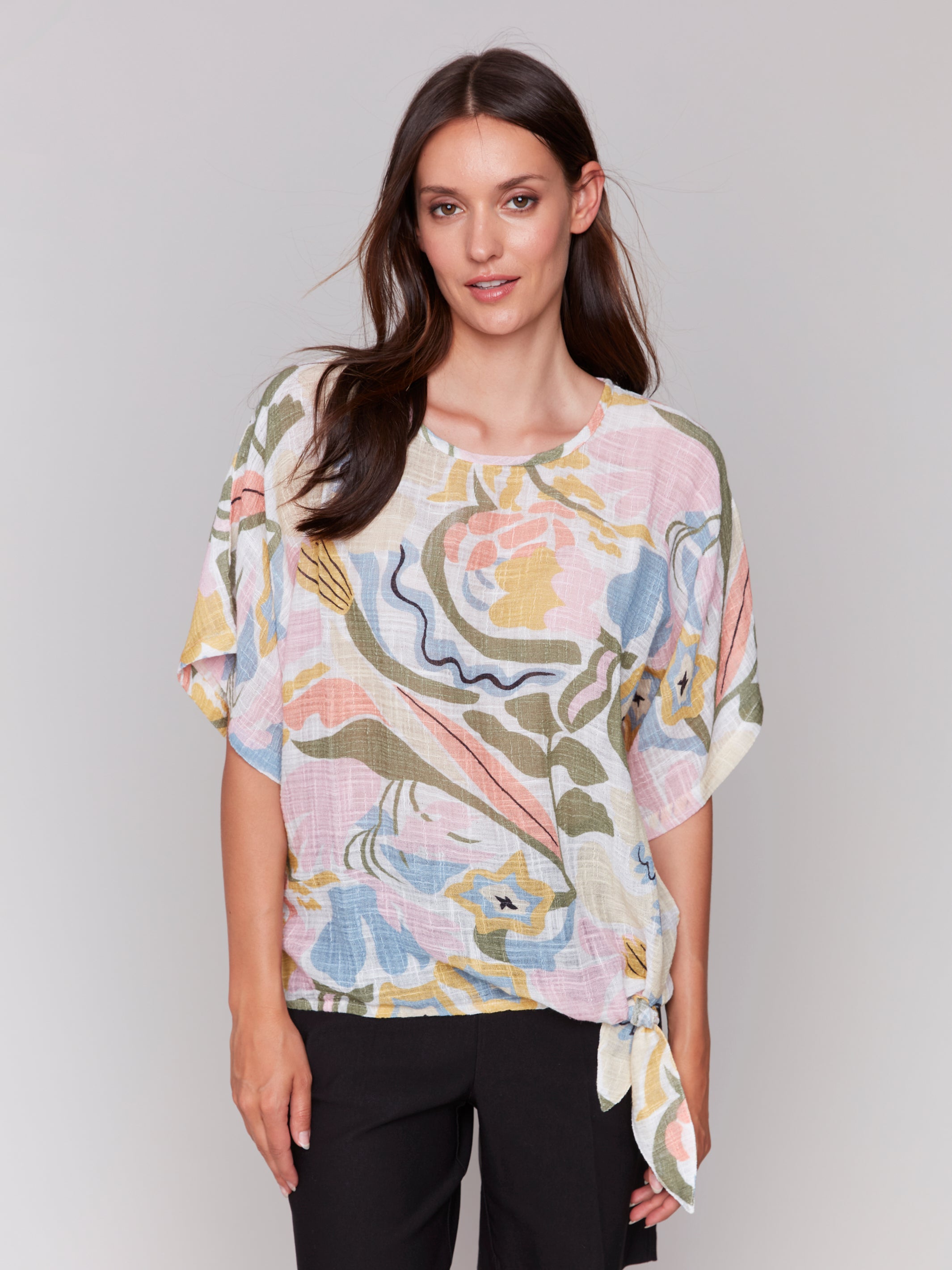 Digital Print Dolman Cotton Blouse C4403AD/274C