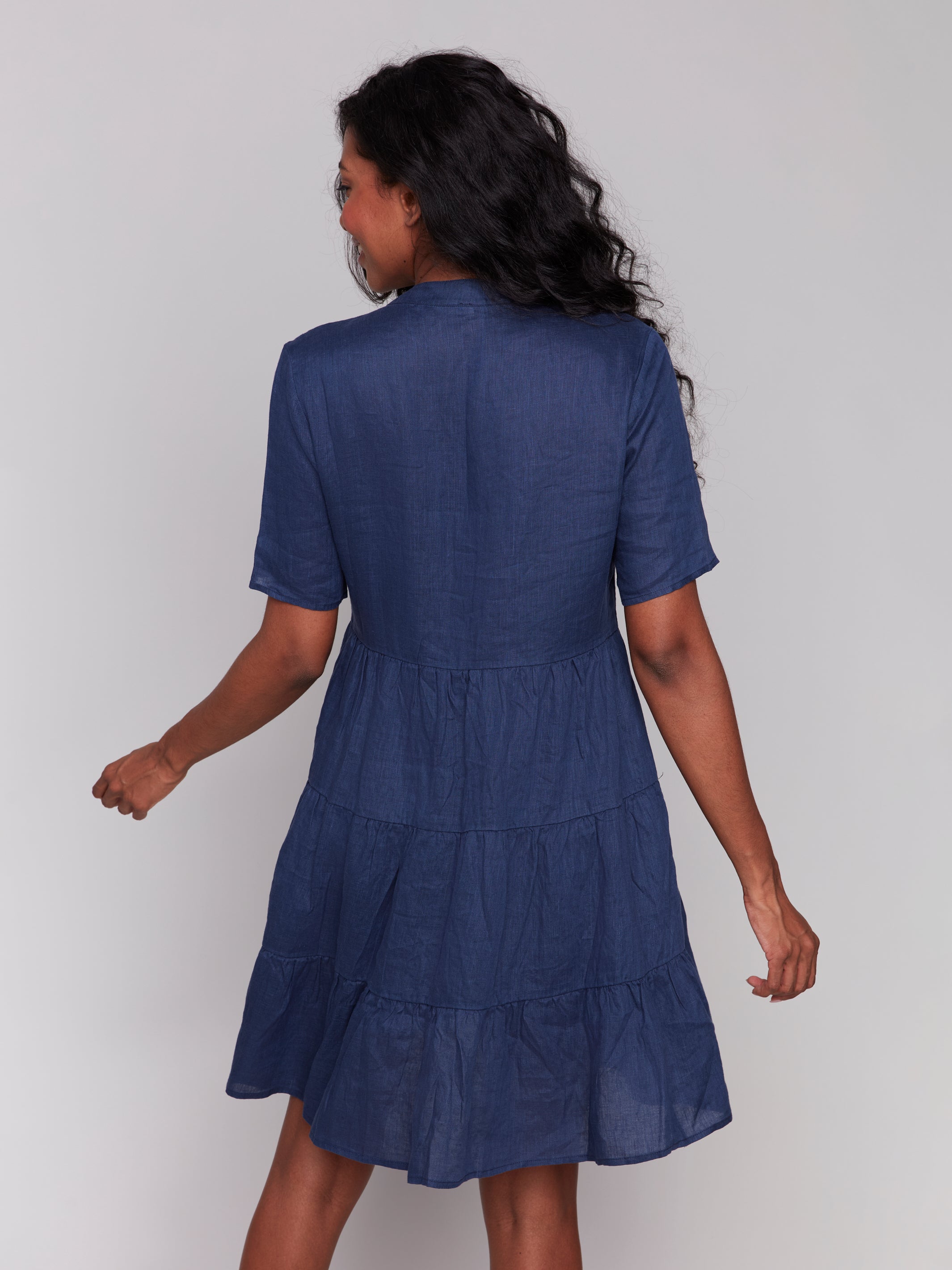 3 Tiered Linen Dress C3216/256C