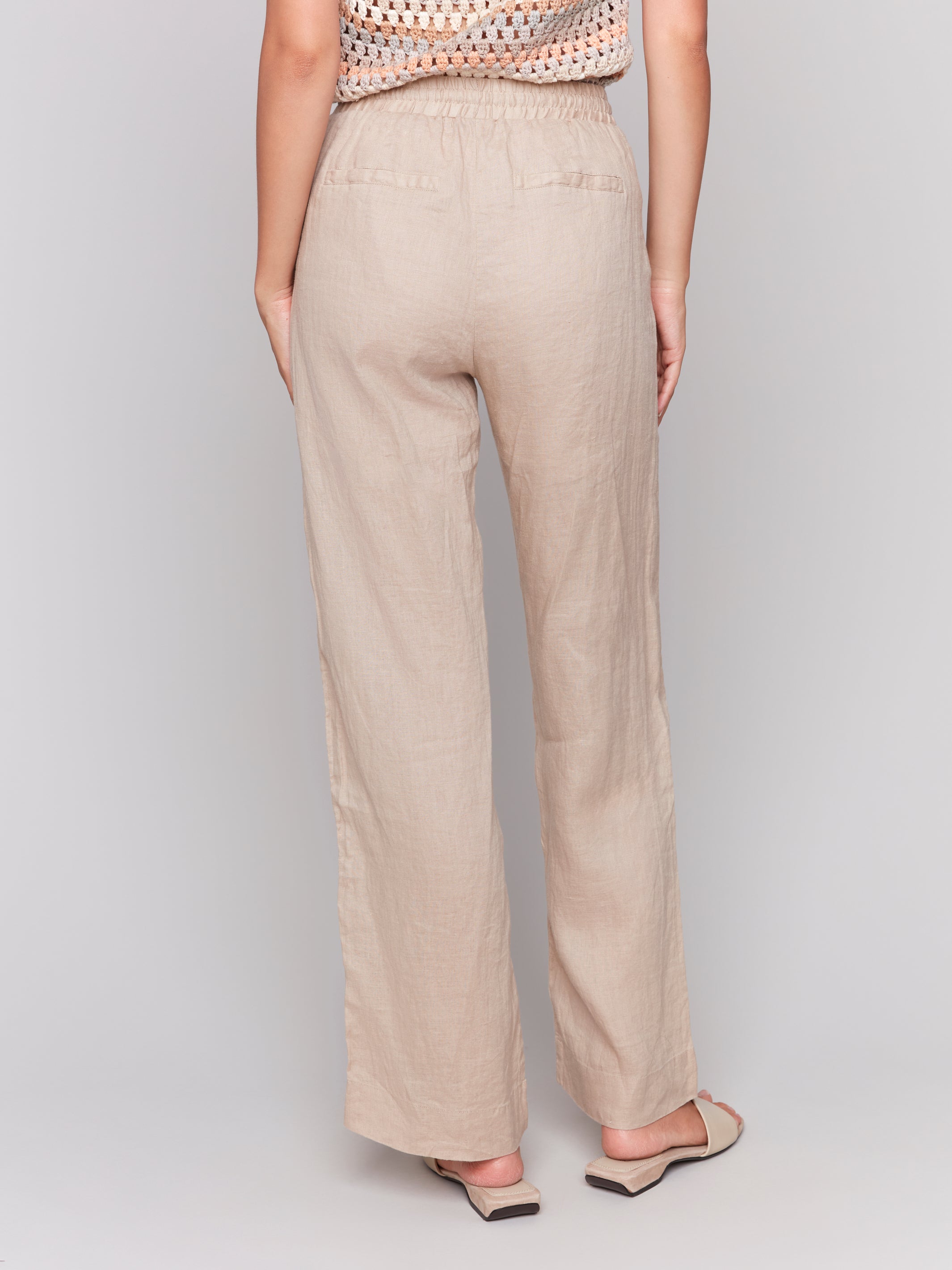 Tie Waist Pull On Linen Pants C5655/293C