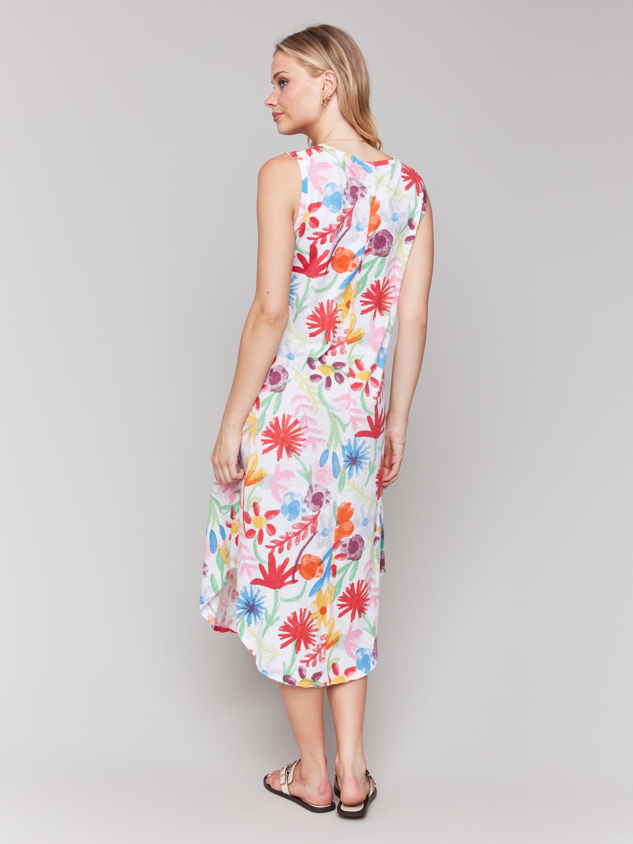 Sleeveless V Neck Dress With Shirttail C3125U/463B