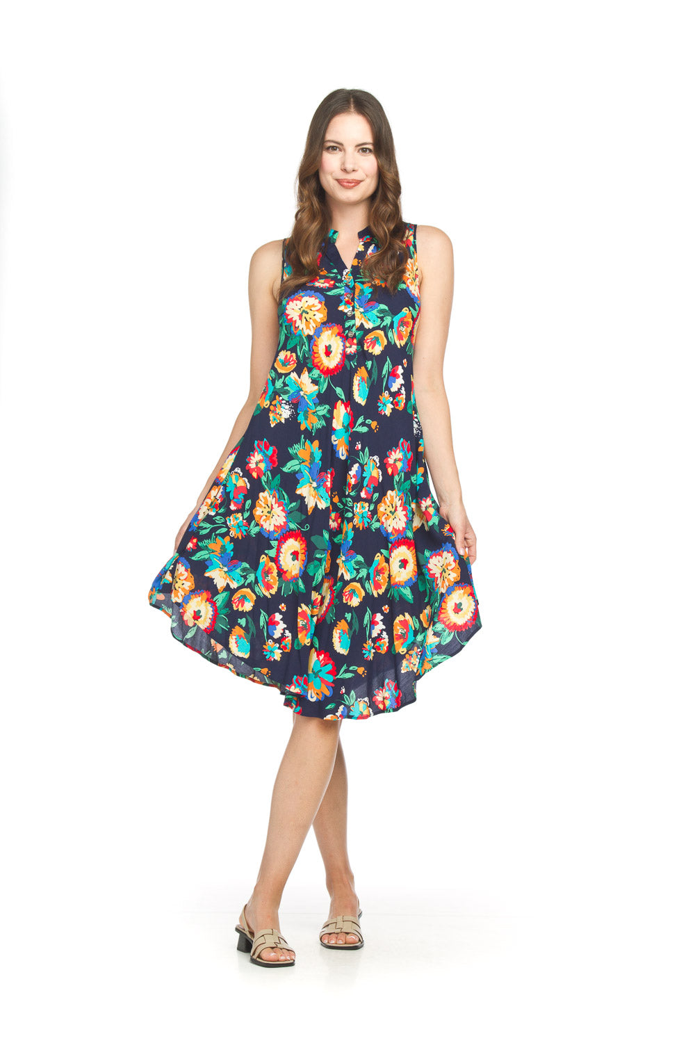 Abstract Floral Swing Dress PD-18610