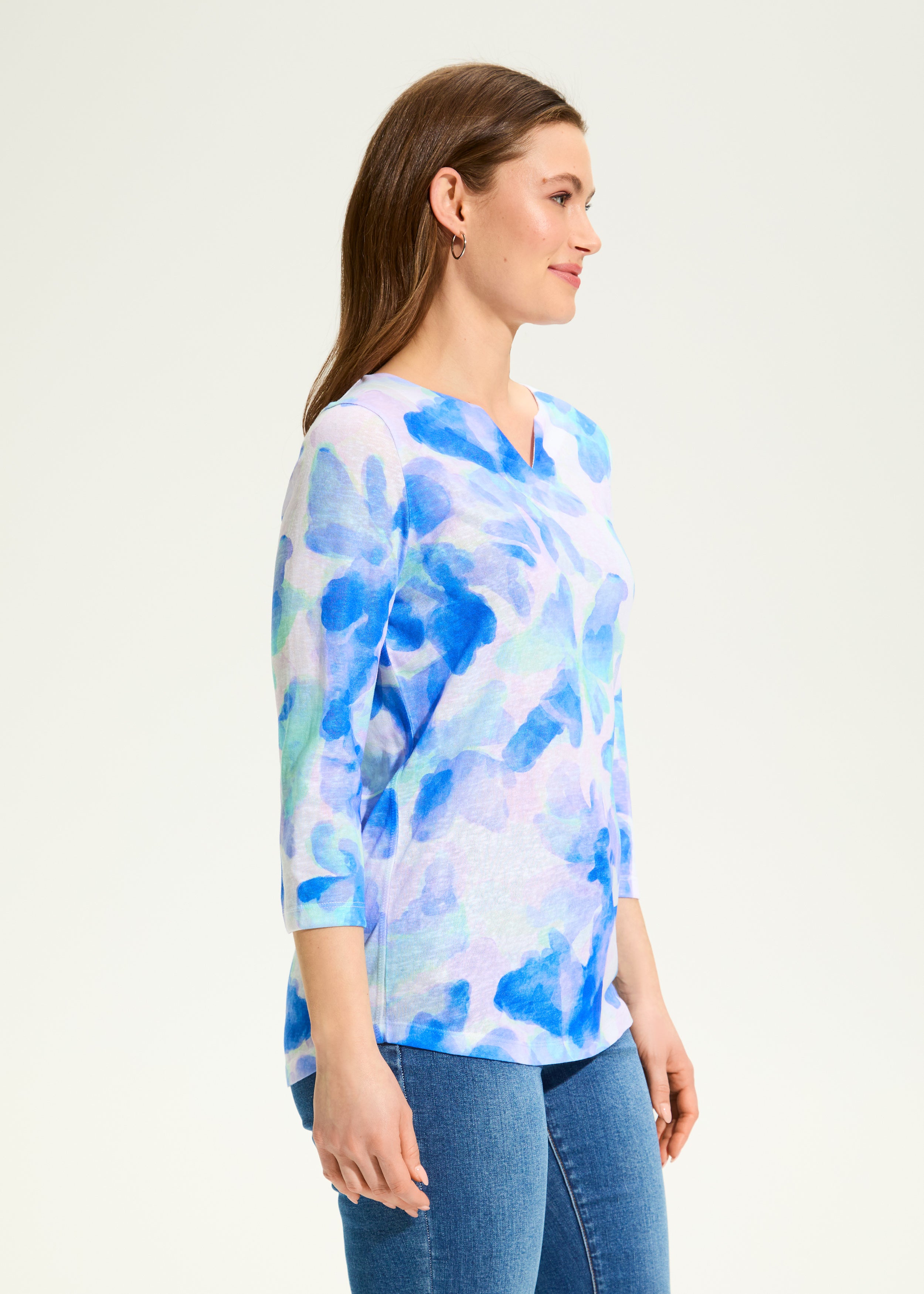 Watercress Notch Neck Top 3847451