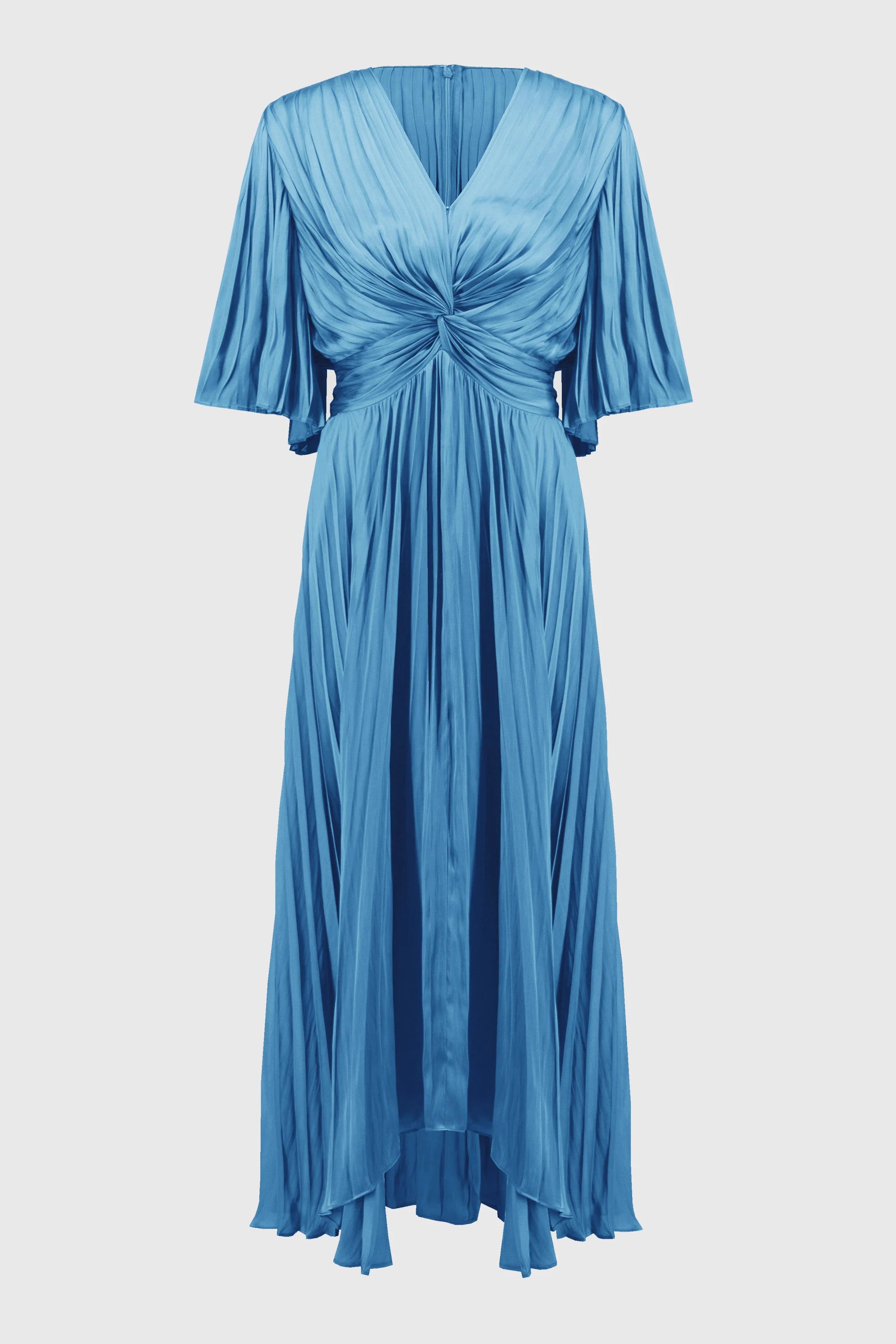 Pleated Satin Midi Dress 251903