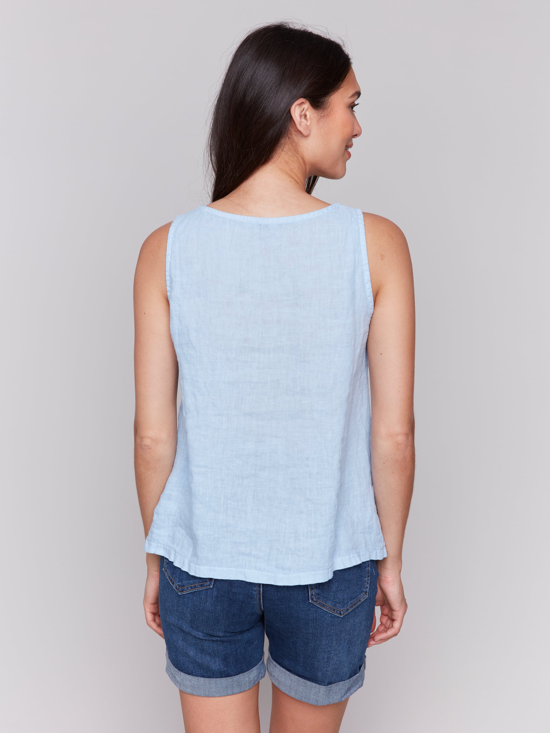 Sleeveless Linen Top C4543R/035B