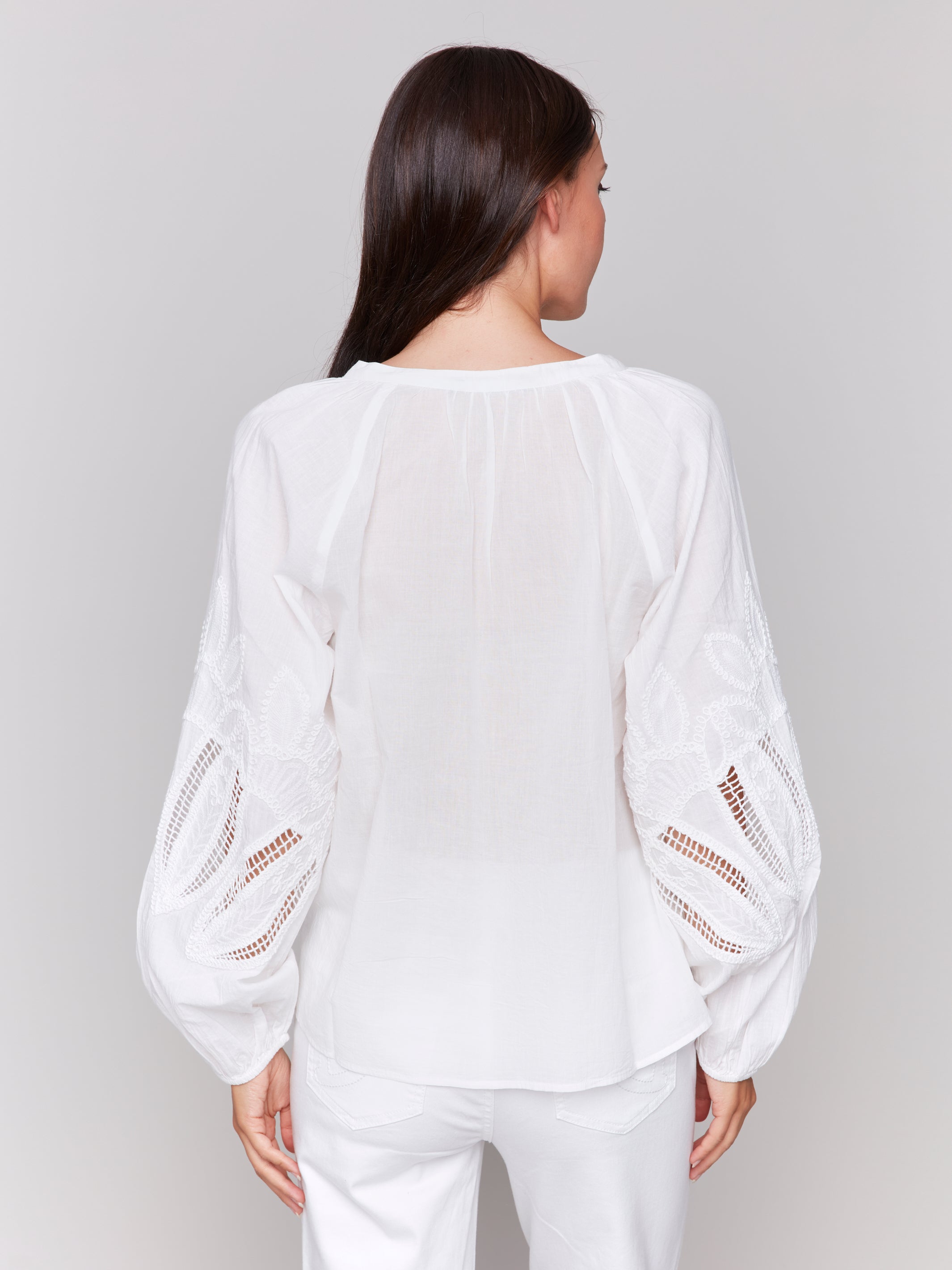 Raglan Sleeve Blouse With Embroidery C4600E/218C