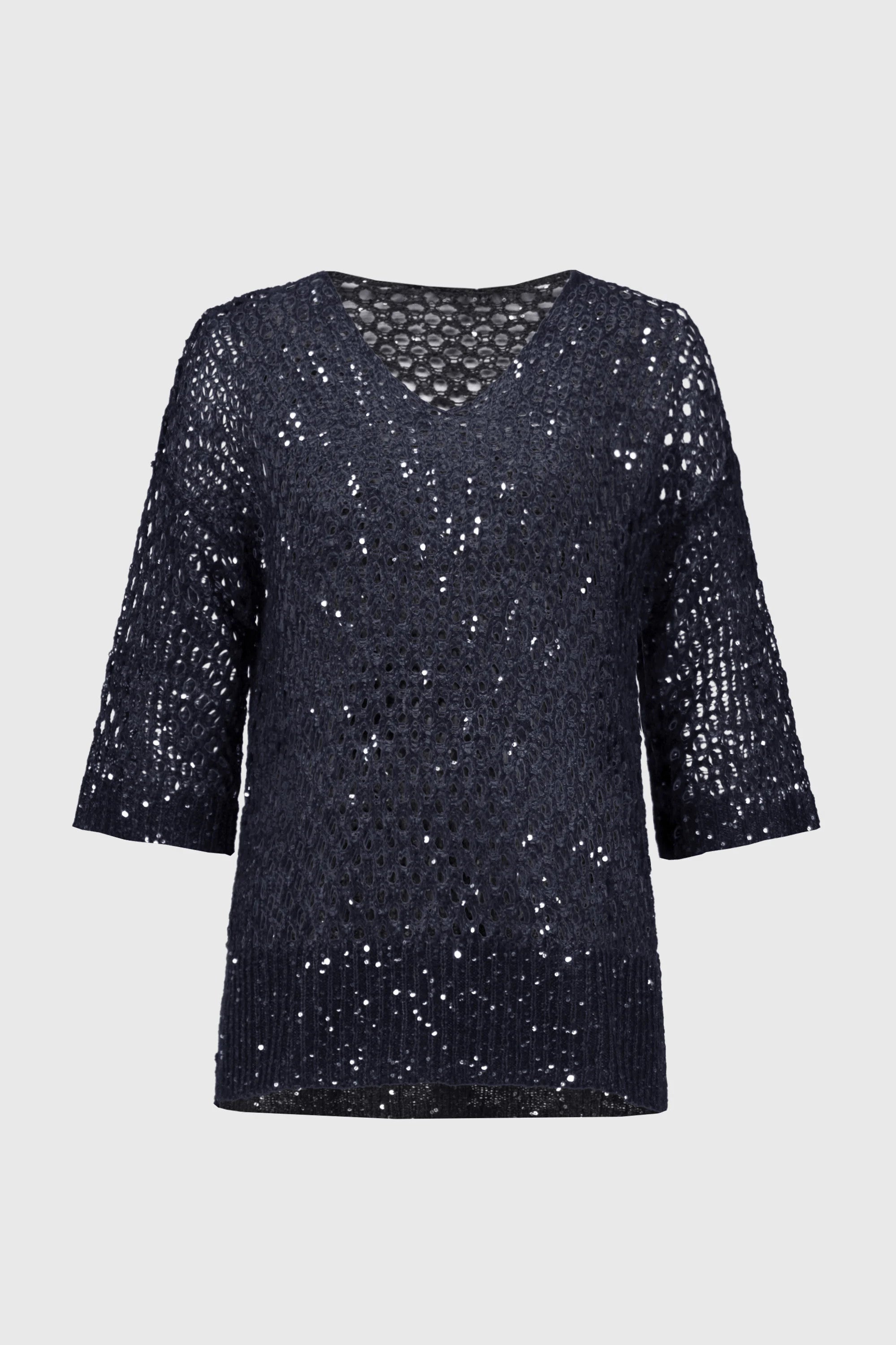 Open Stitch Sweater with Sequins 241922S25