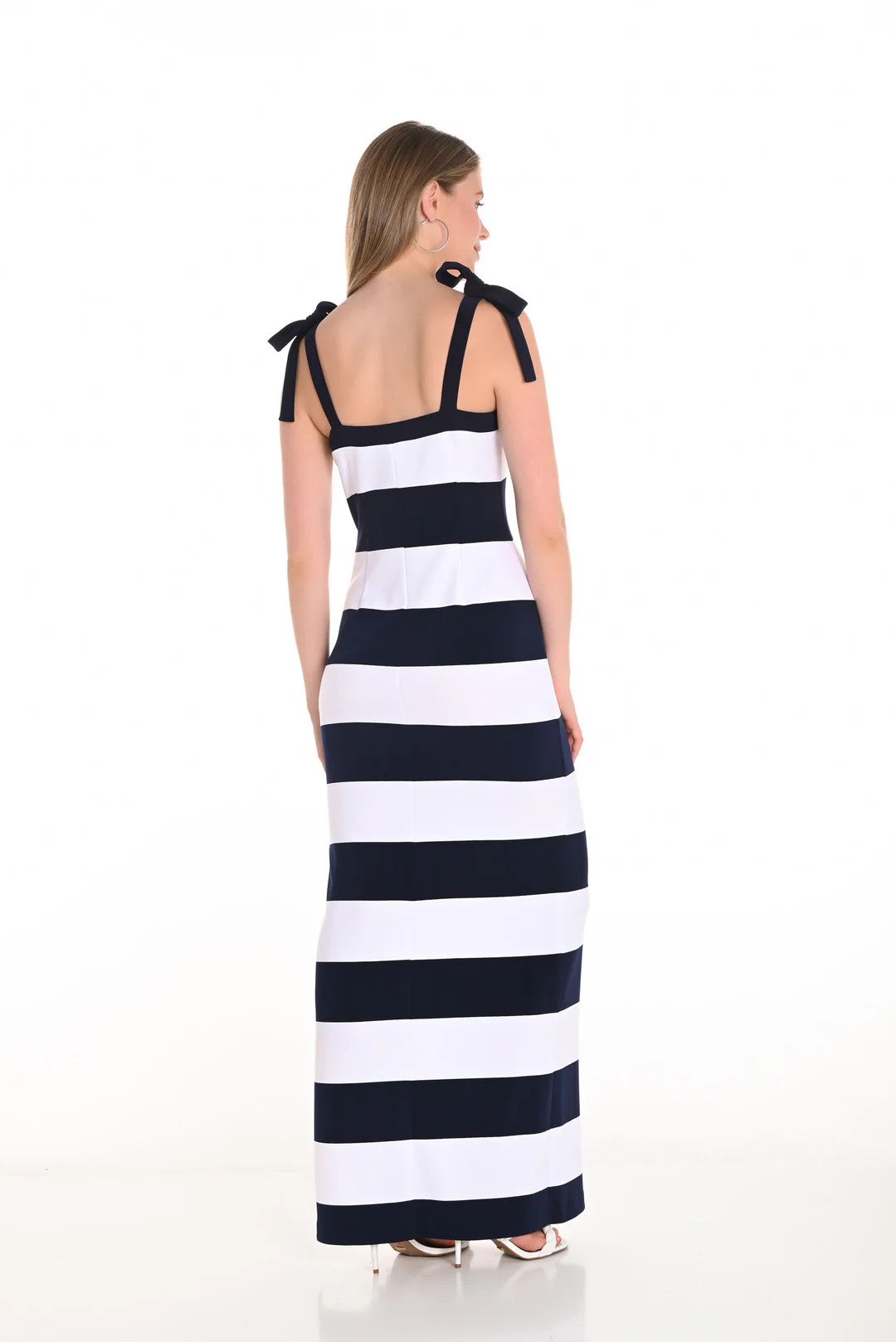 Navy/White Stripe Maxi Dress Style 251188