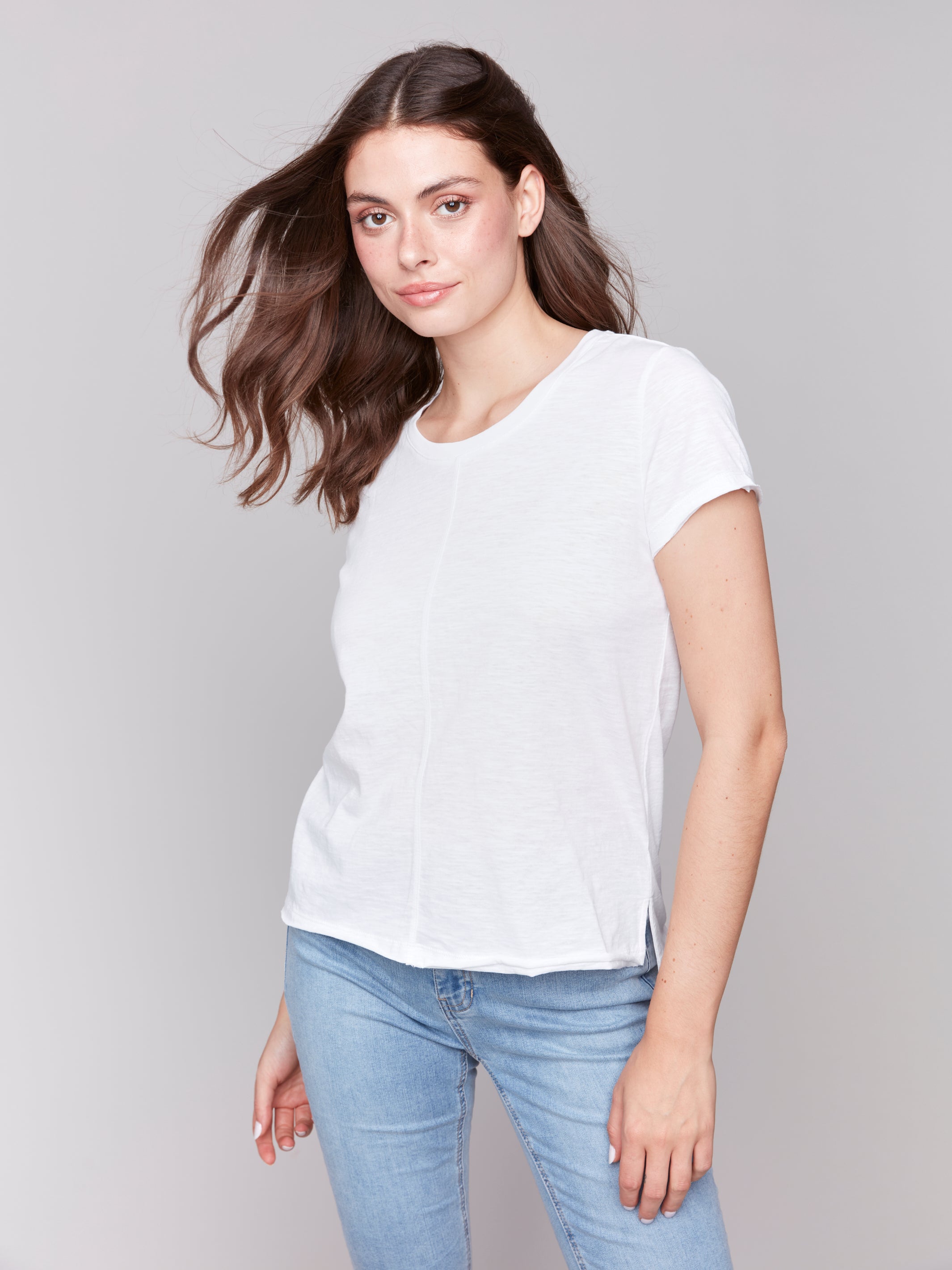 Short Sleeve Round Neck Cotton Slub T C1310TPK