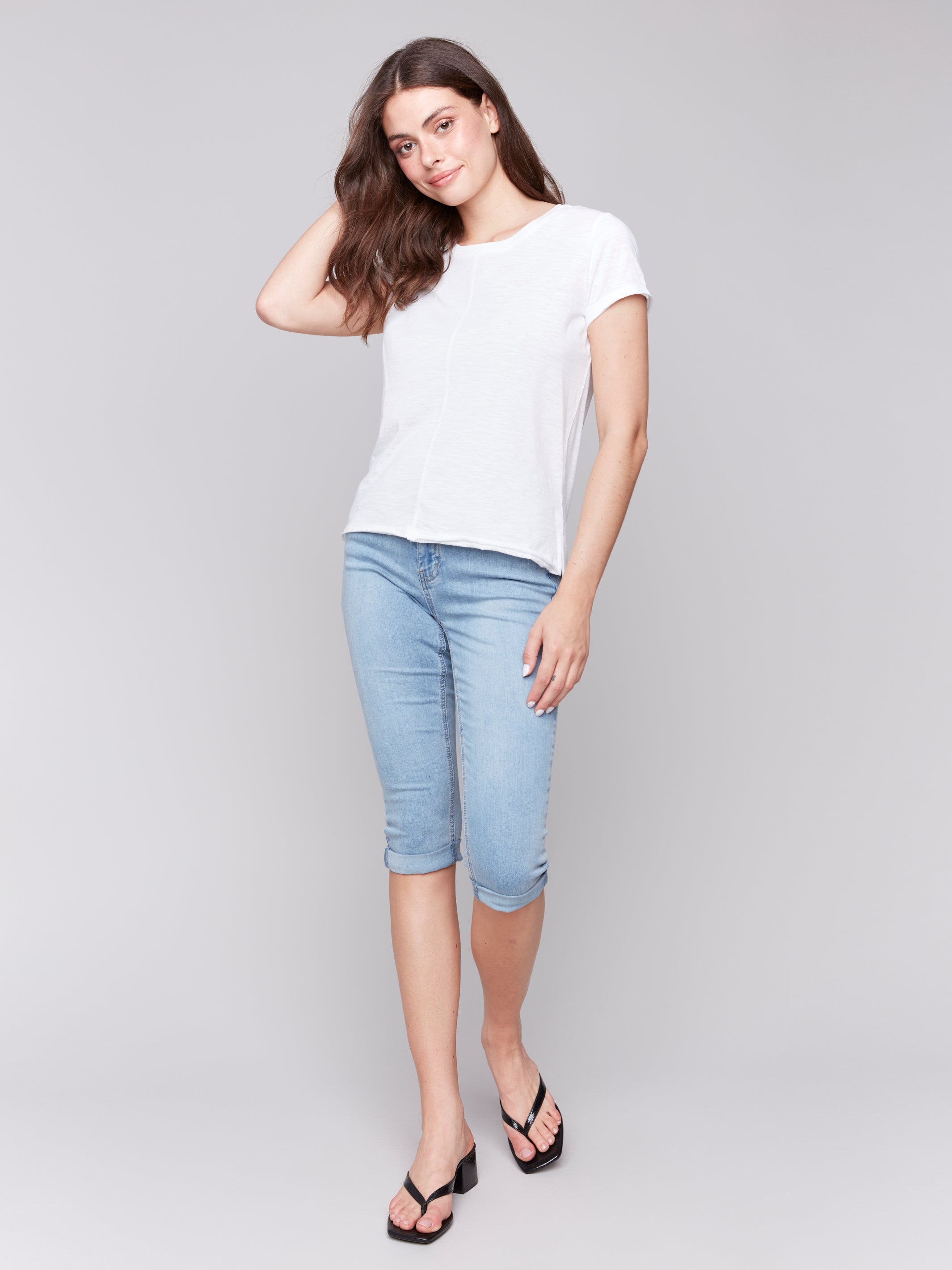 Short Sleeve Round Neck Cotton Slub T C1310TPK