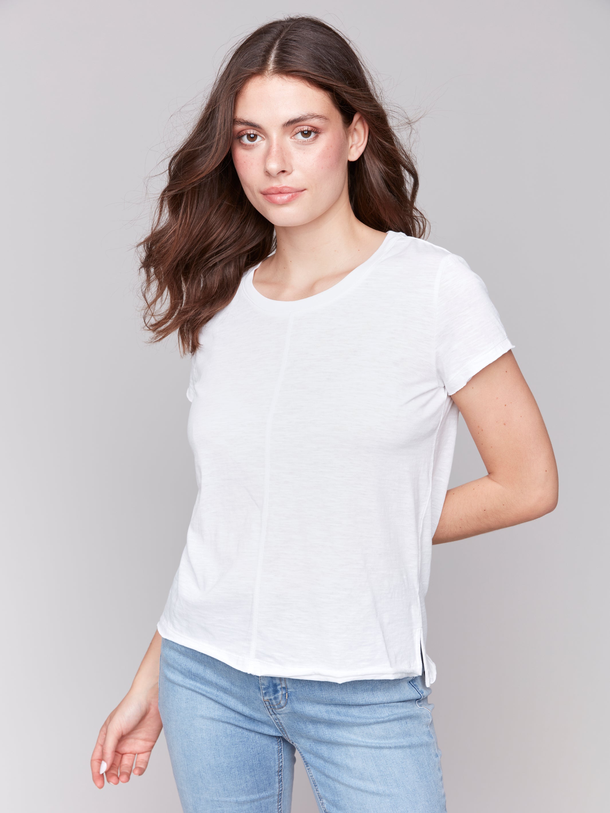 Short Sleeve Round Neck Cotton Slub T C1310TPK