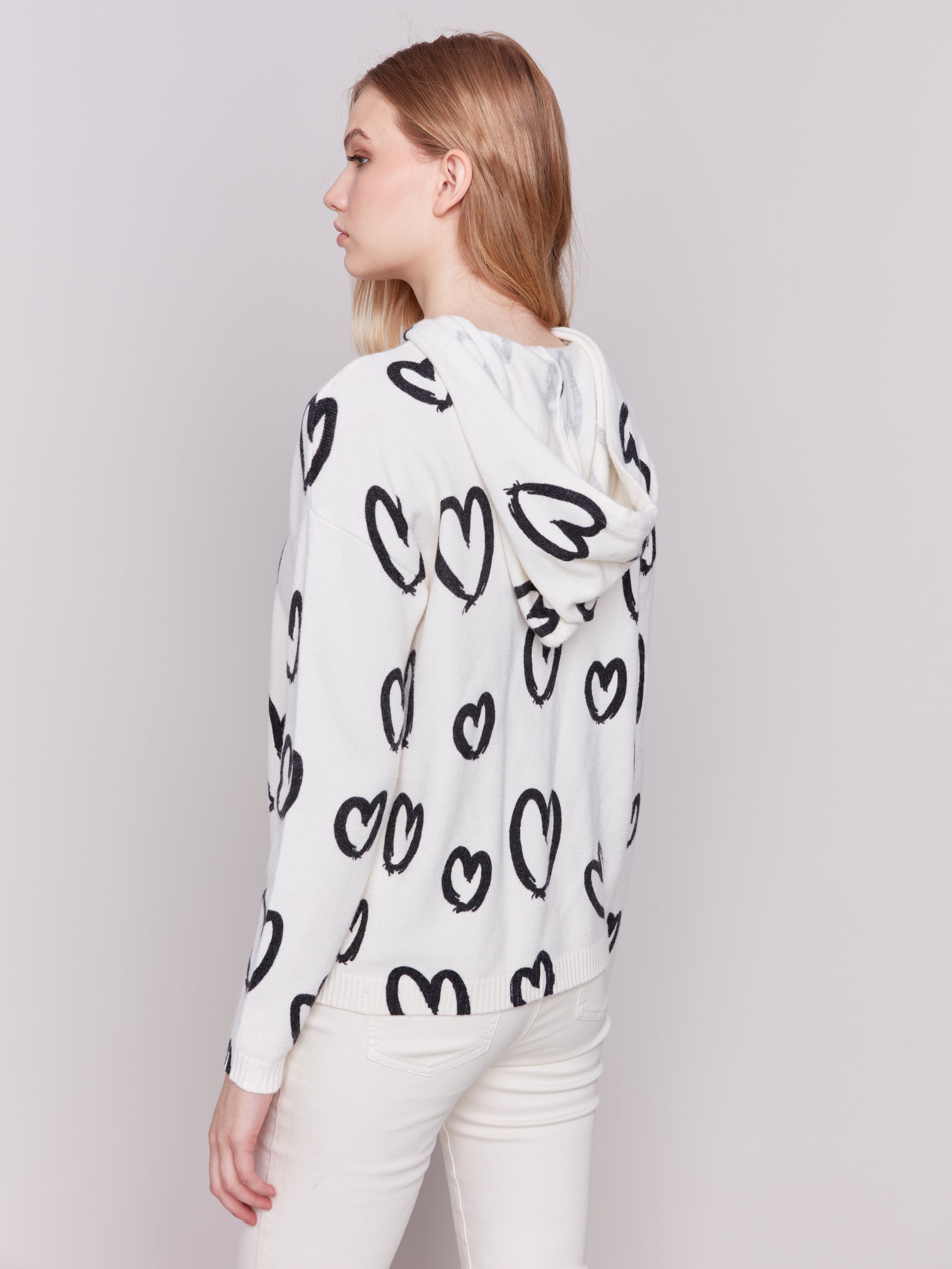 Printed Hearts Hoody C2436XP-736A