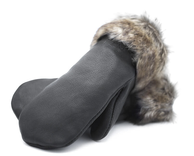 Deerskin Leather Mitt with Faux Fur Trim 230